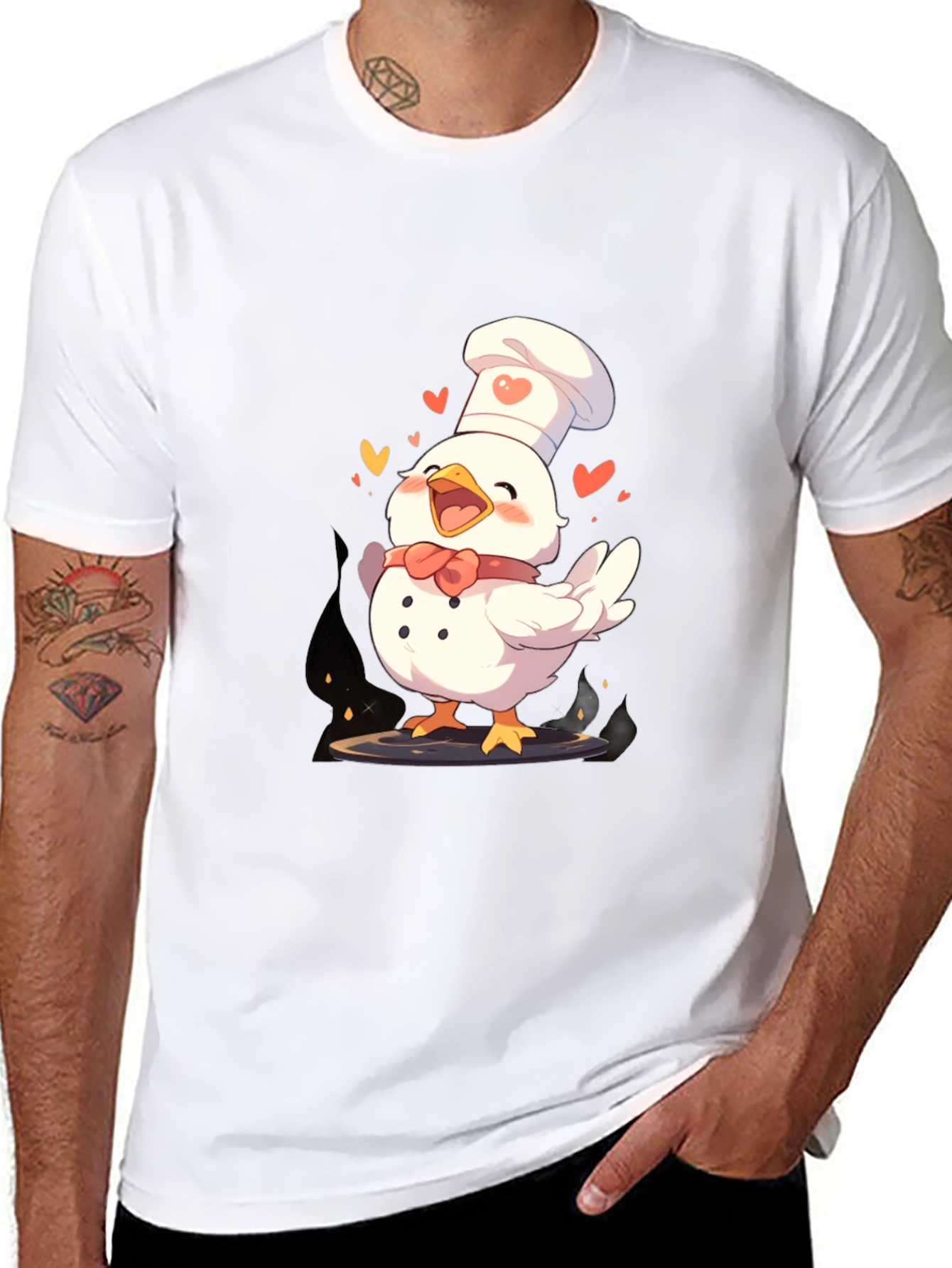 Chef Chicken Graphic Tee - Fun Cooking Shirt