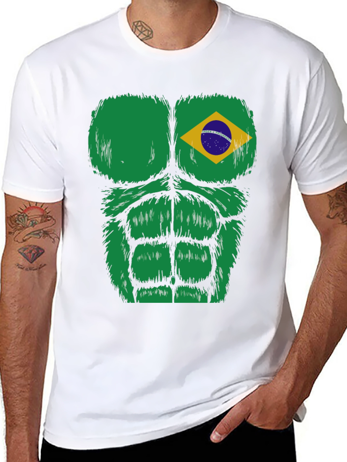 Brazil Flag Bodybuilder T-Shirt