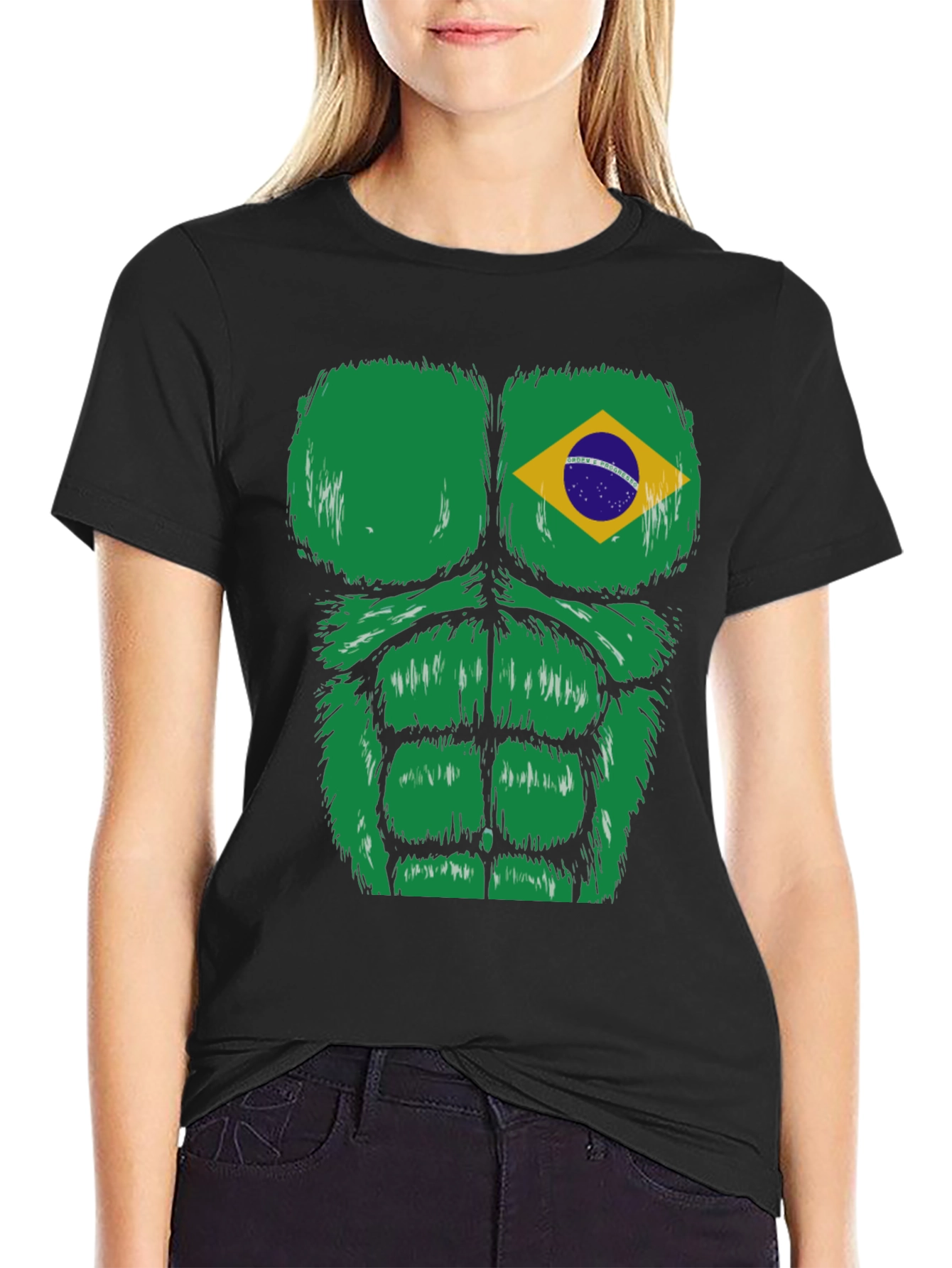 Brazil Flag Bodybuilder T-Shirt