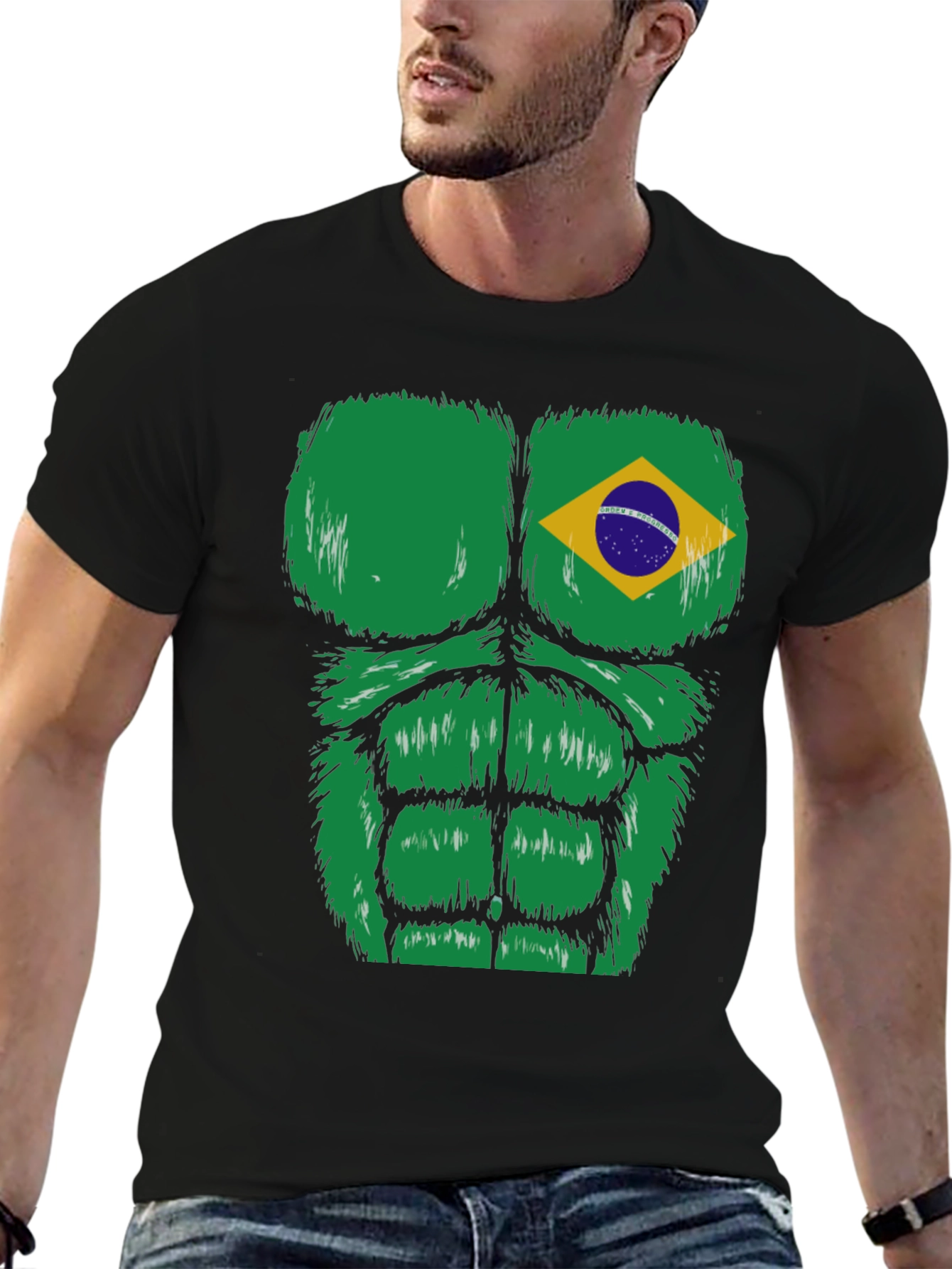 Brazil Flag Bodybuilder T-Shirt