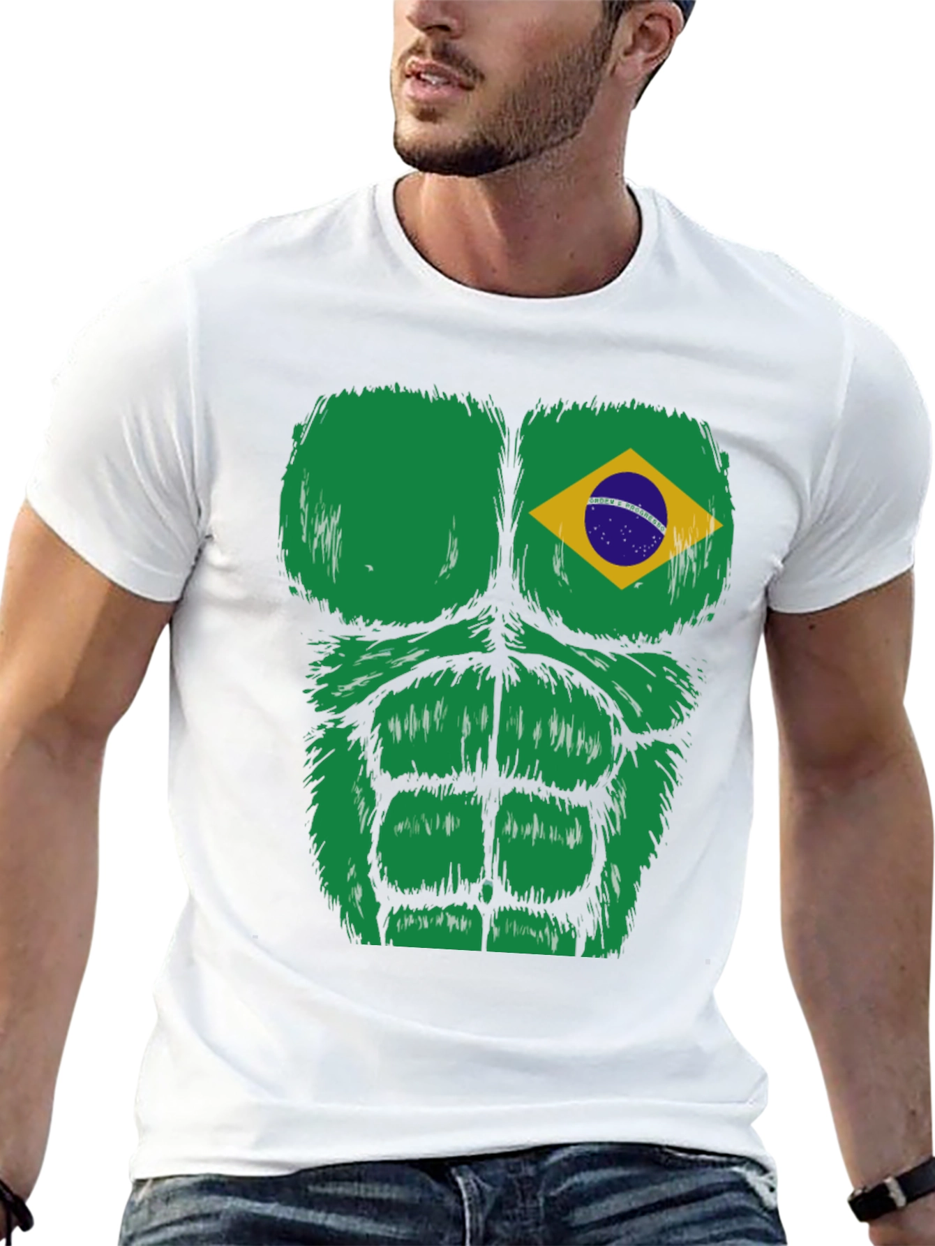 Brazil Flag Bodybuilder T-Shirt