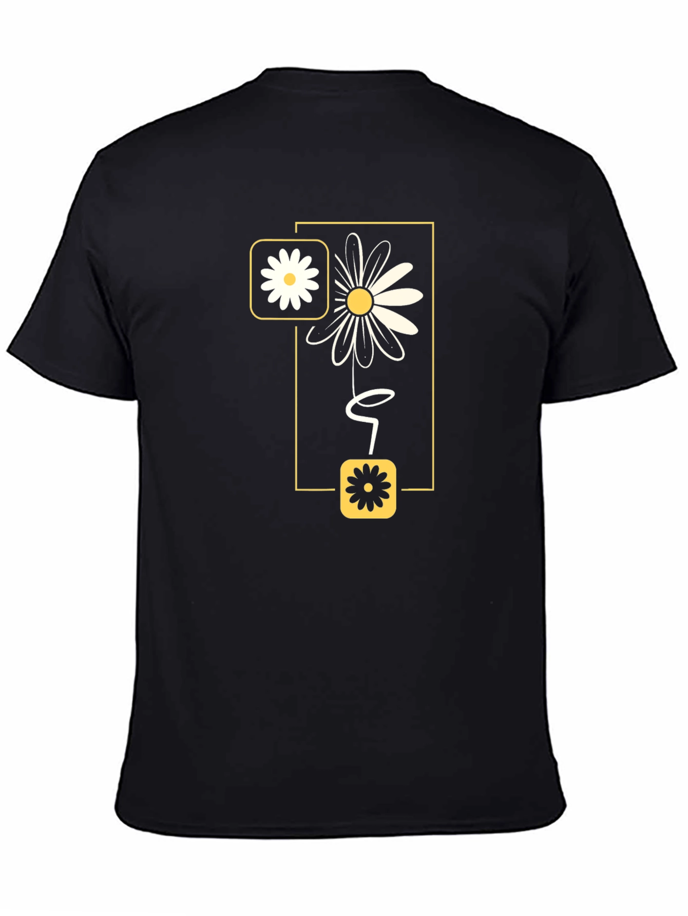 Daisy Graphic Print Mens Black T-Shirt