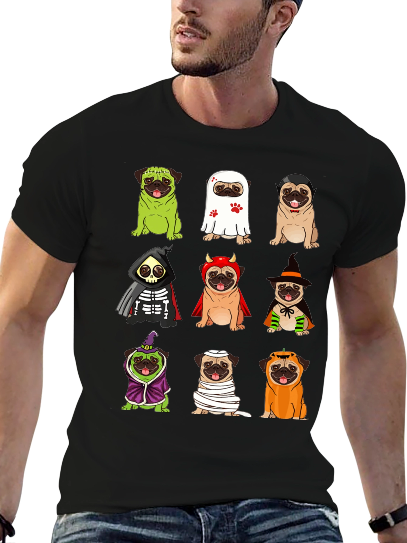 Halloween Pugs Graphic Tee