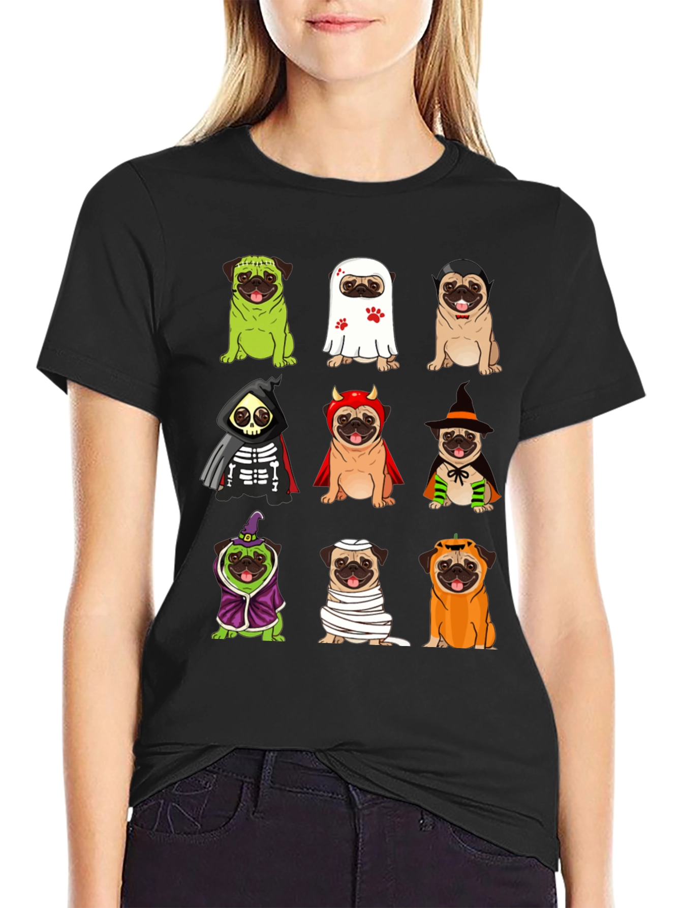 Halloween Pugs Graphic Tee