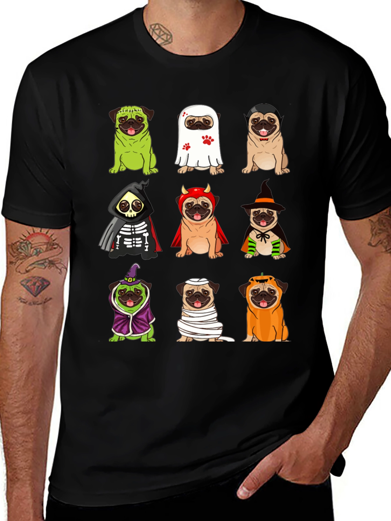 Halloween Pugs Graphic Tee