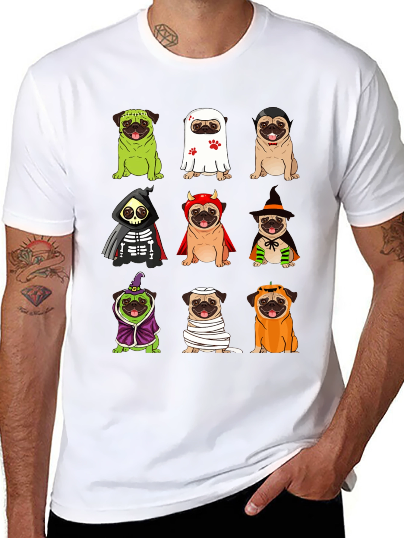 Halloween Pugs Graphic Tee