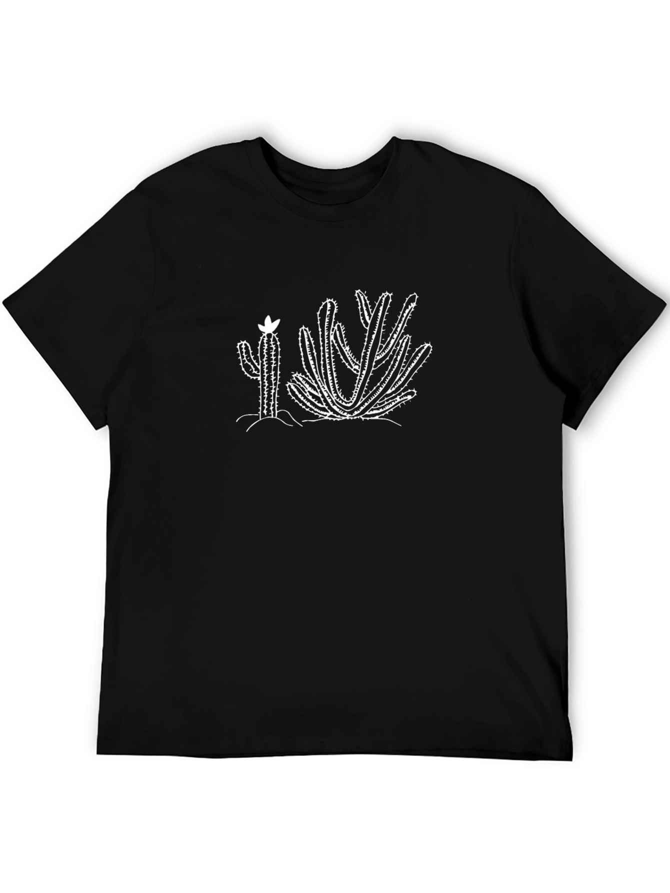 Cactus Graphic Tee - Black Cotton T-Shirt