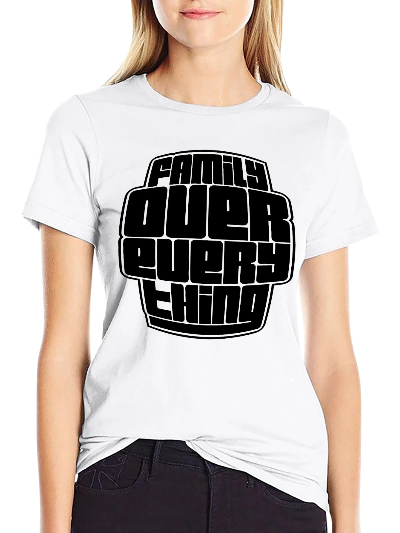 Family Over Everything Black Graphic Tee