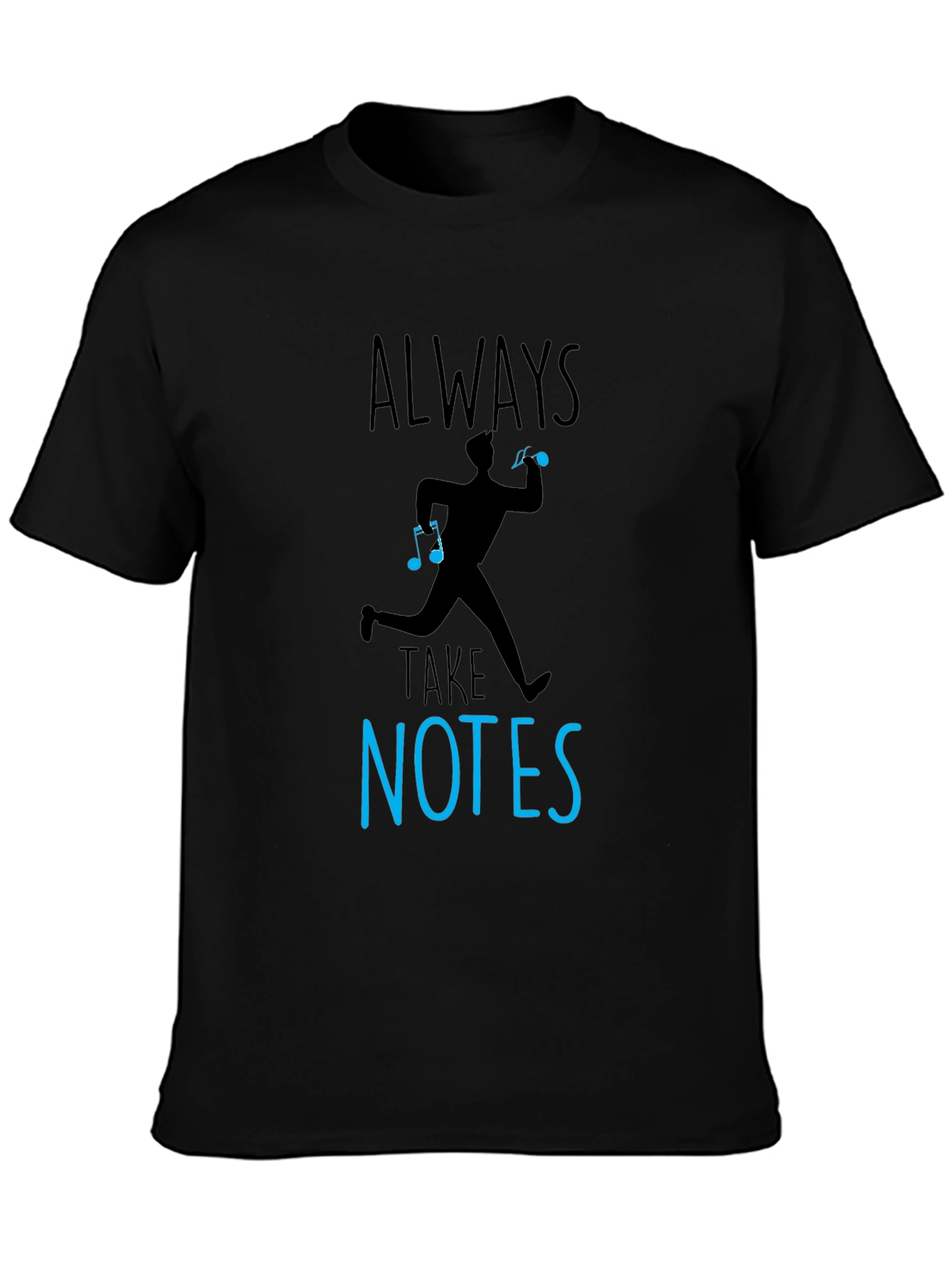 Always Take Notes Graphic Tee - Black Cotton Shirt