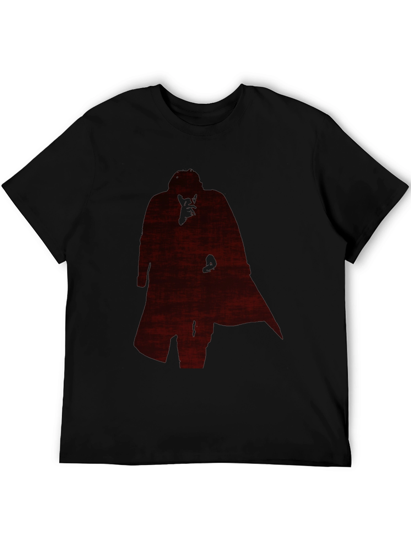 Mens Black T-Shirt with Silhouette Graphic