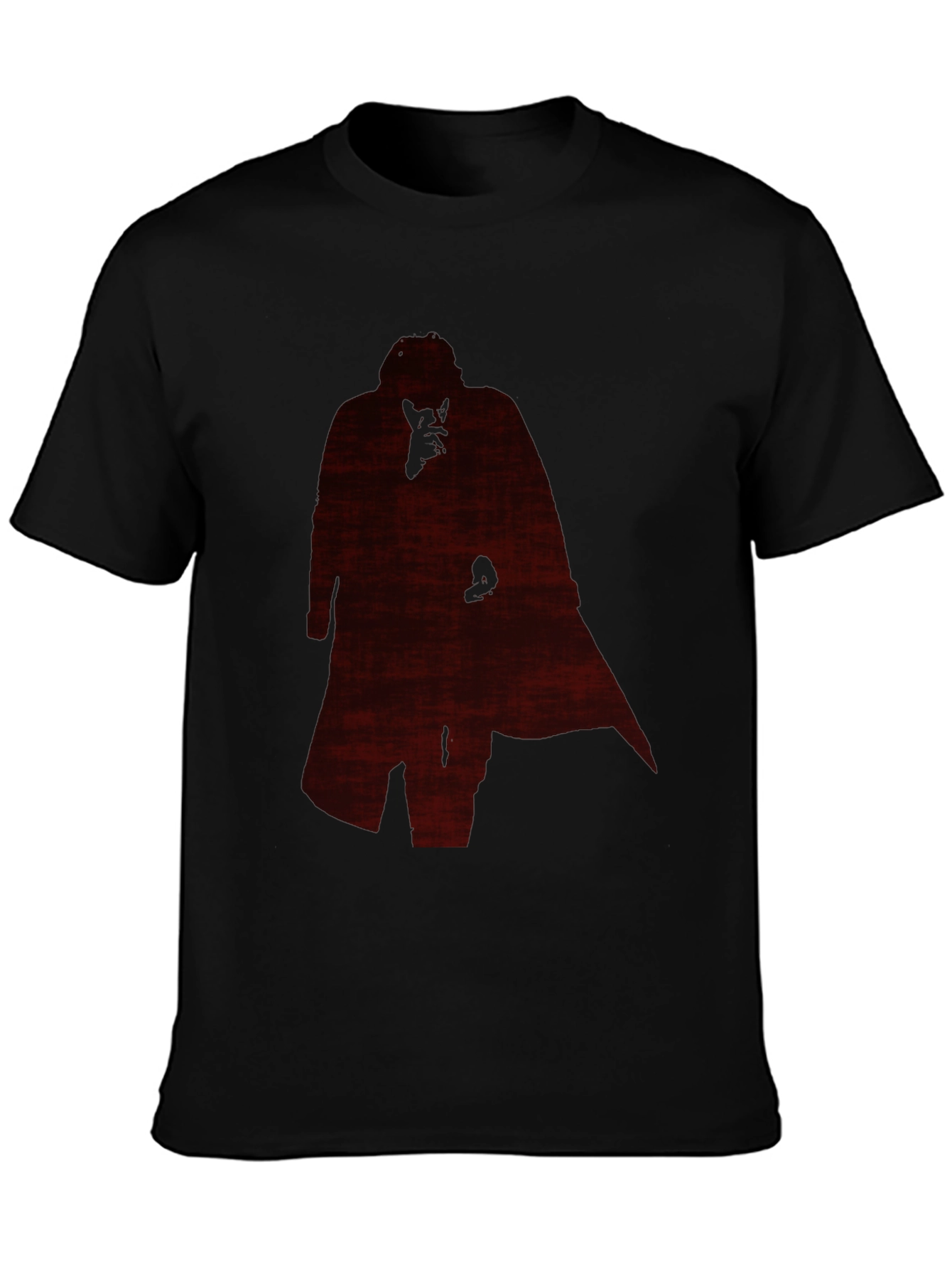 Mens Black T-Shirt with Silhouette Graphic