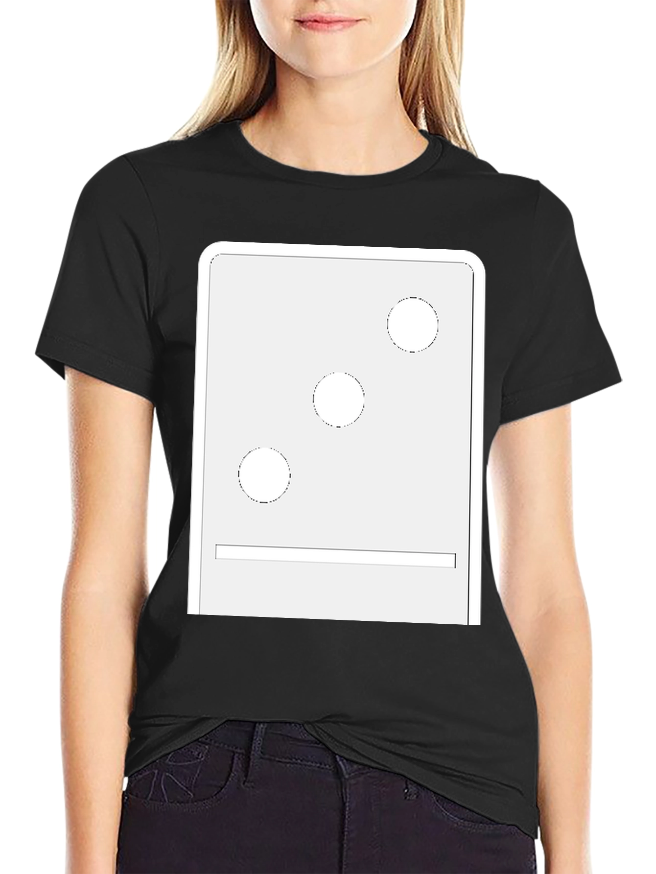 Minimalist Domino Inspired Graphic Tee - Black