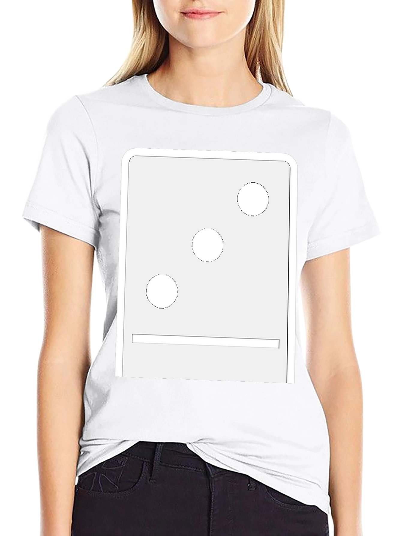 Minimalist Domino Inspired Graphic Tee - Black