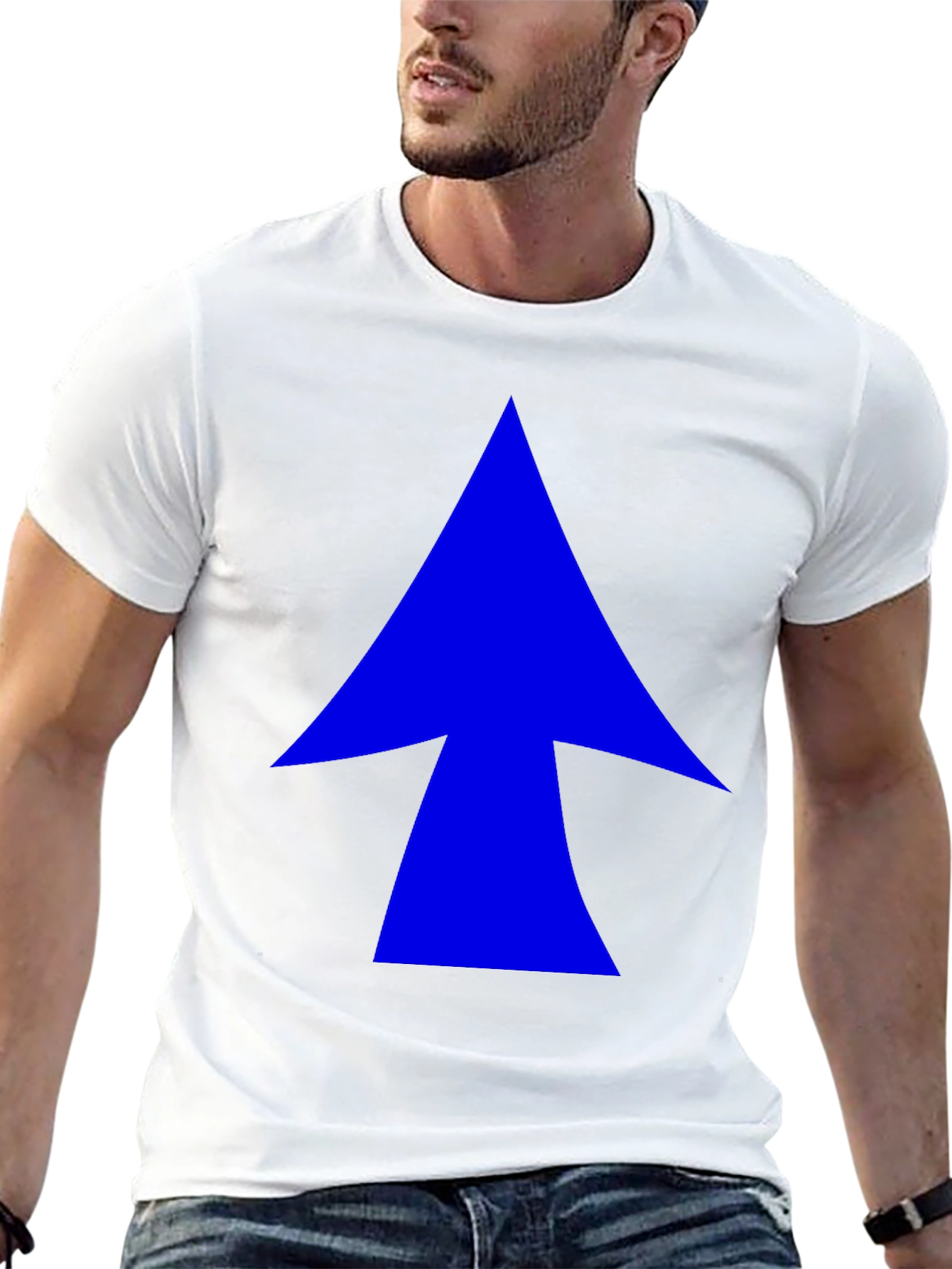 Blue Arrow Graphic Black T-Shirt - Casual Style