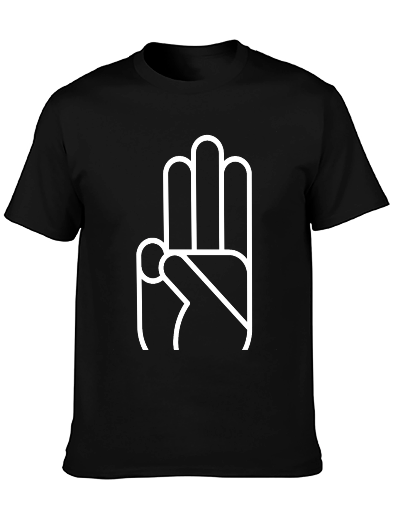Three Finger Salute Graphic Tee - Modern Black T-Shirt