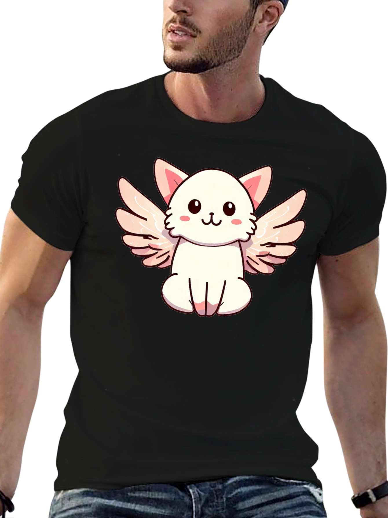 Cute Angel Cat Graphic T-Shirt