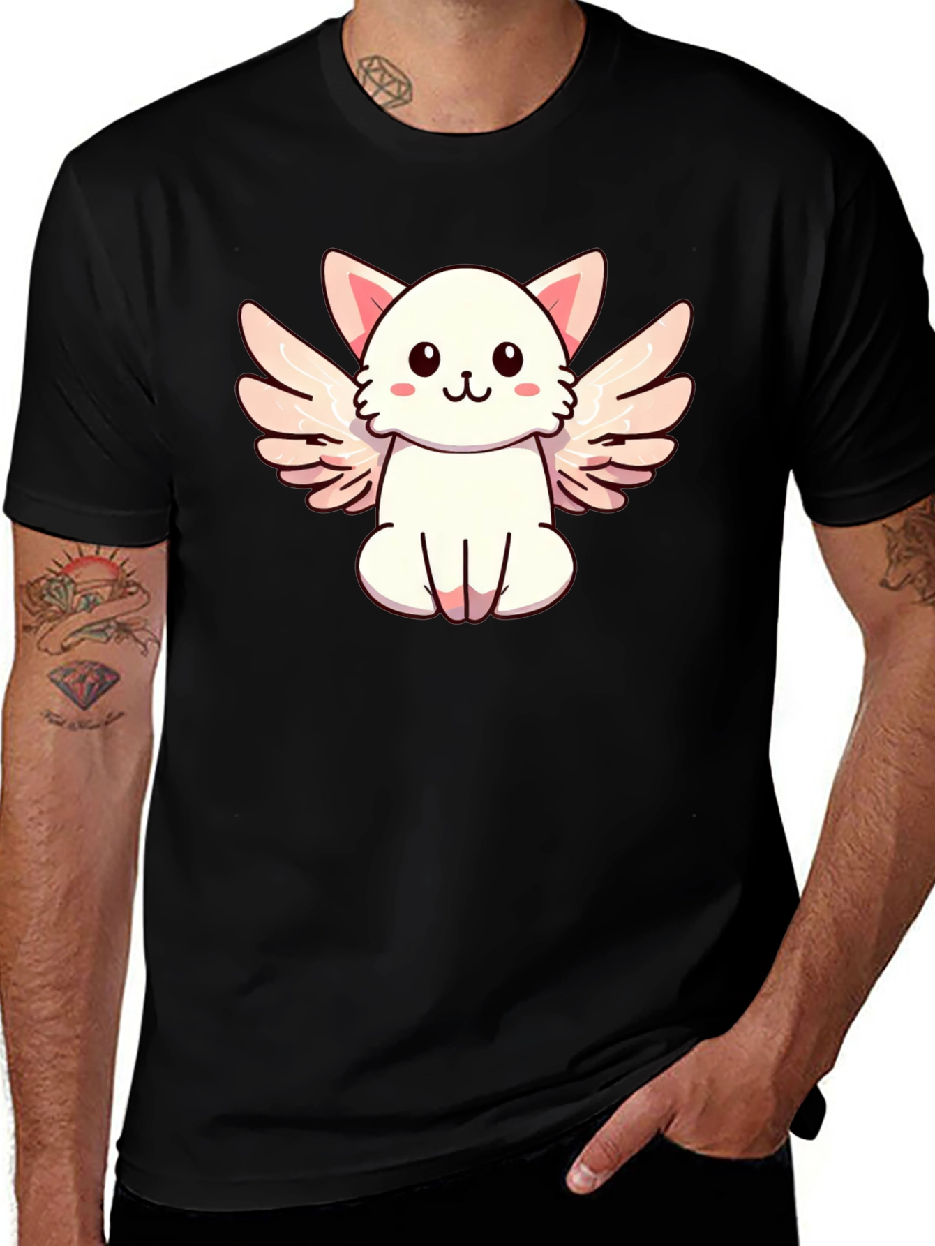 Cute Angel Cat Graphic T-Shirt