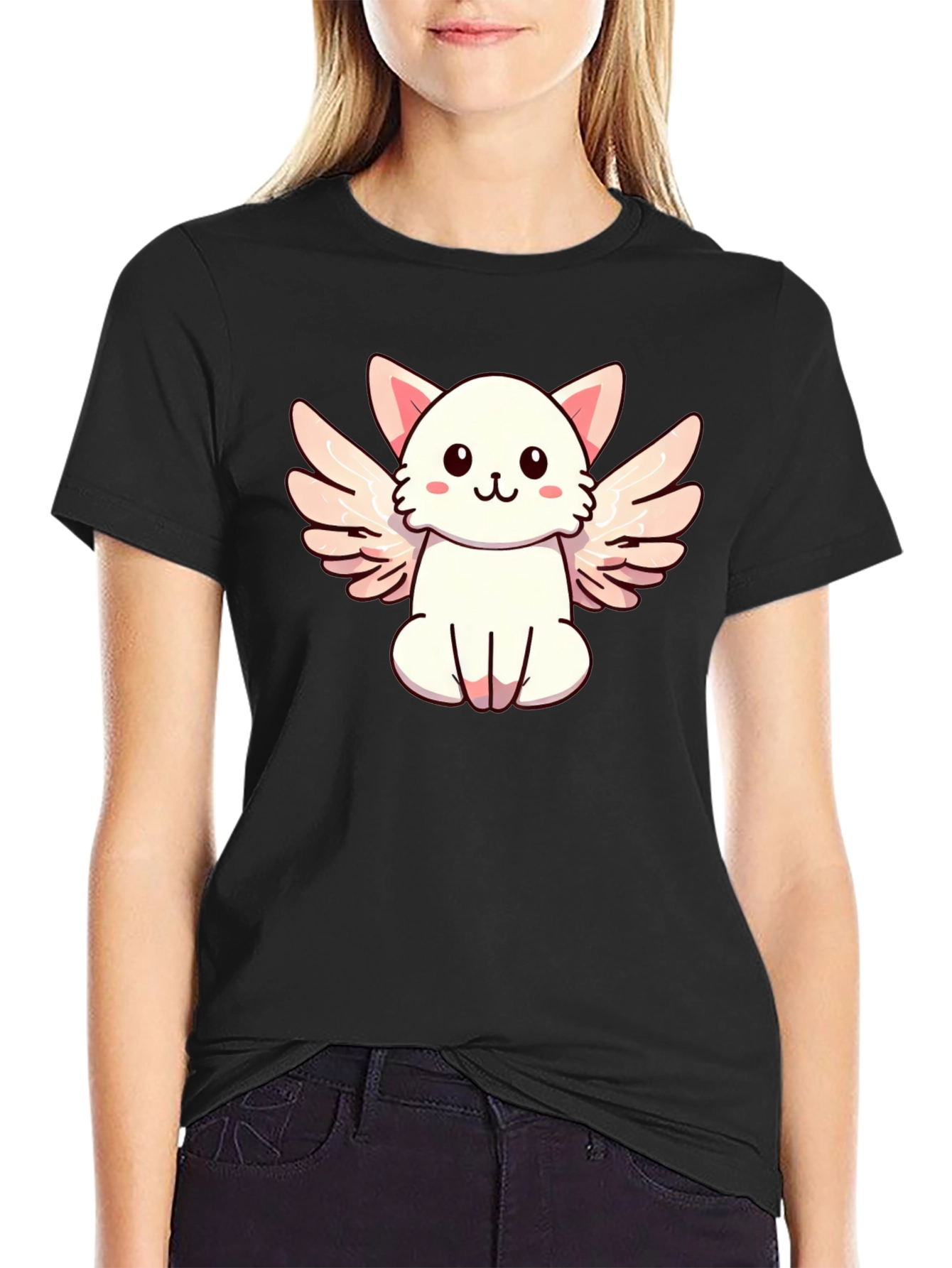 Cute Angel Cat Graphic T-Shirt