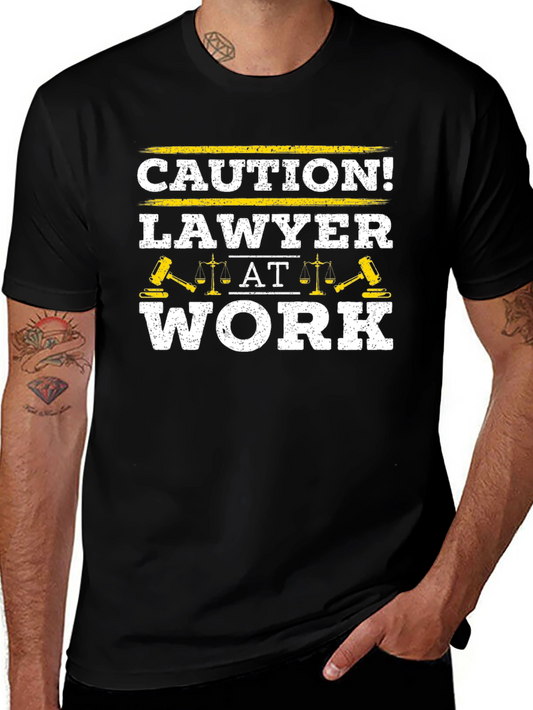 Caution! Lawyer at Work Graphic T-Shirt