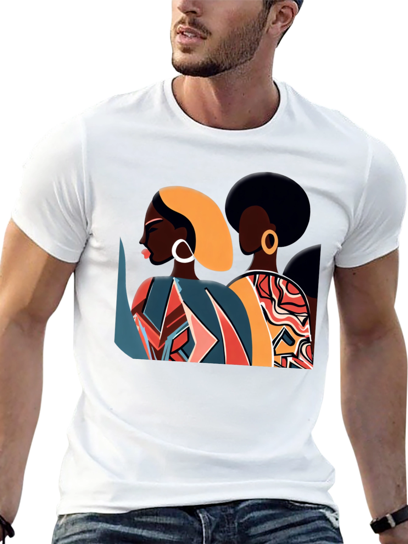 Retro Afro Women Graphic Tee - Stylish Black T-Shirt