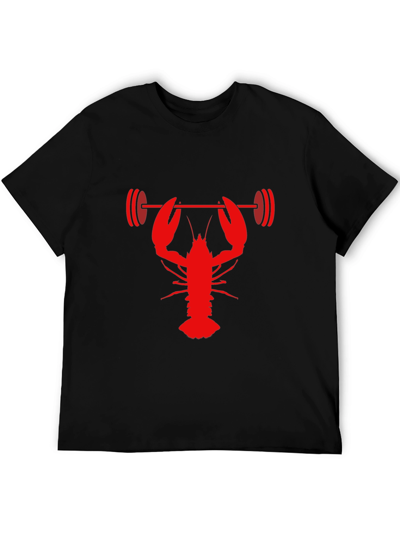 Lobster Lifting Barbell Graphic T-Shirt