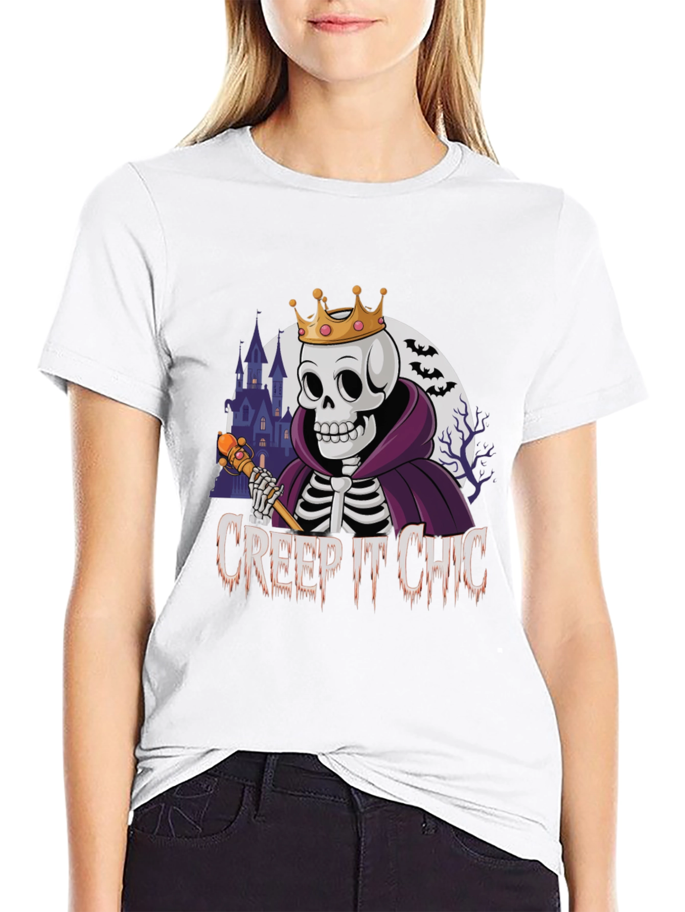 Creep It Chic Skeleton King Halloween T-Shirt