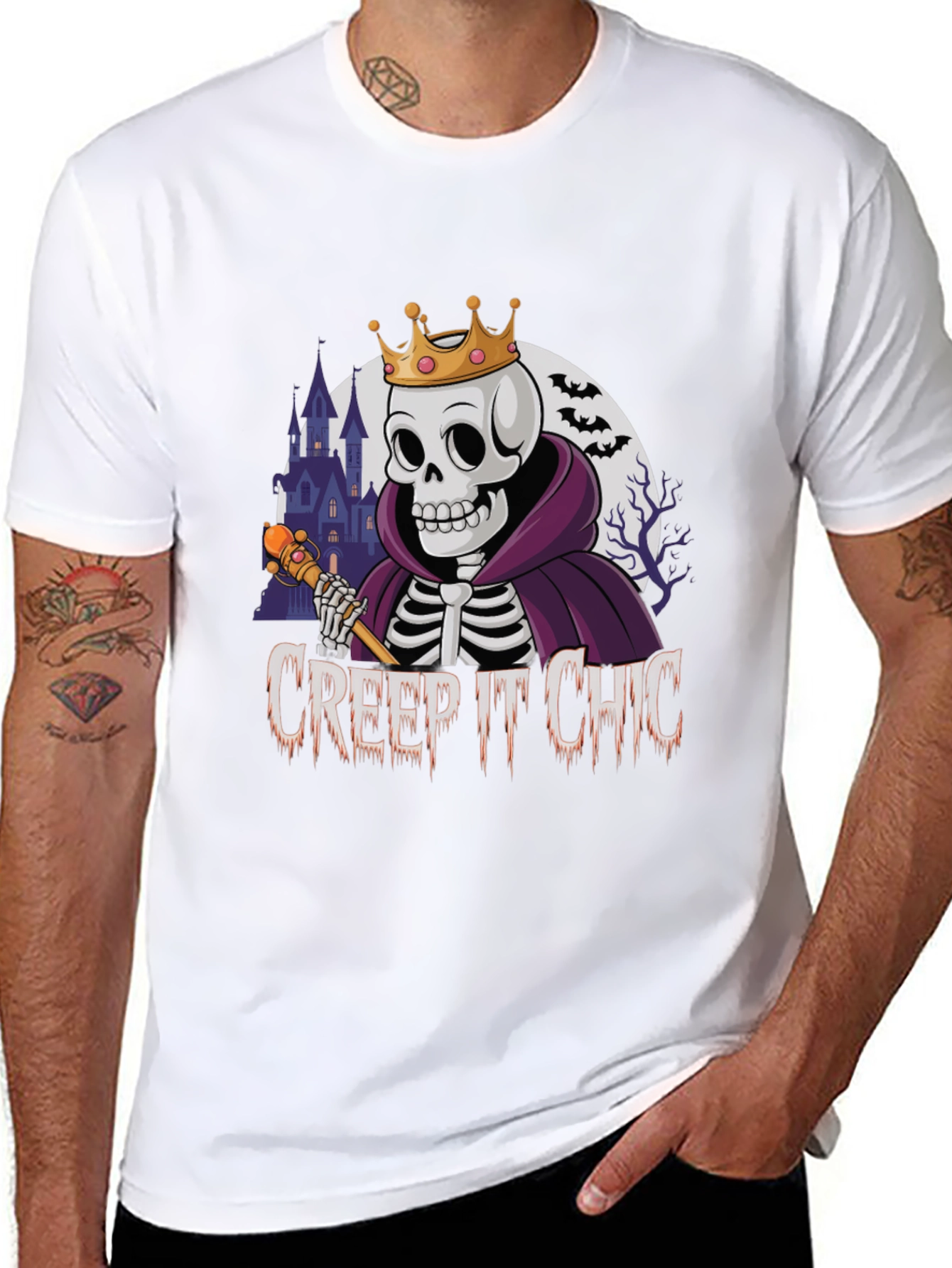 Creep It Chic Skeleton King Halloween T-Shirt