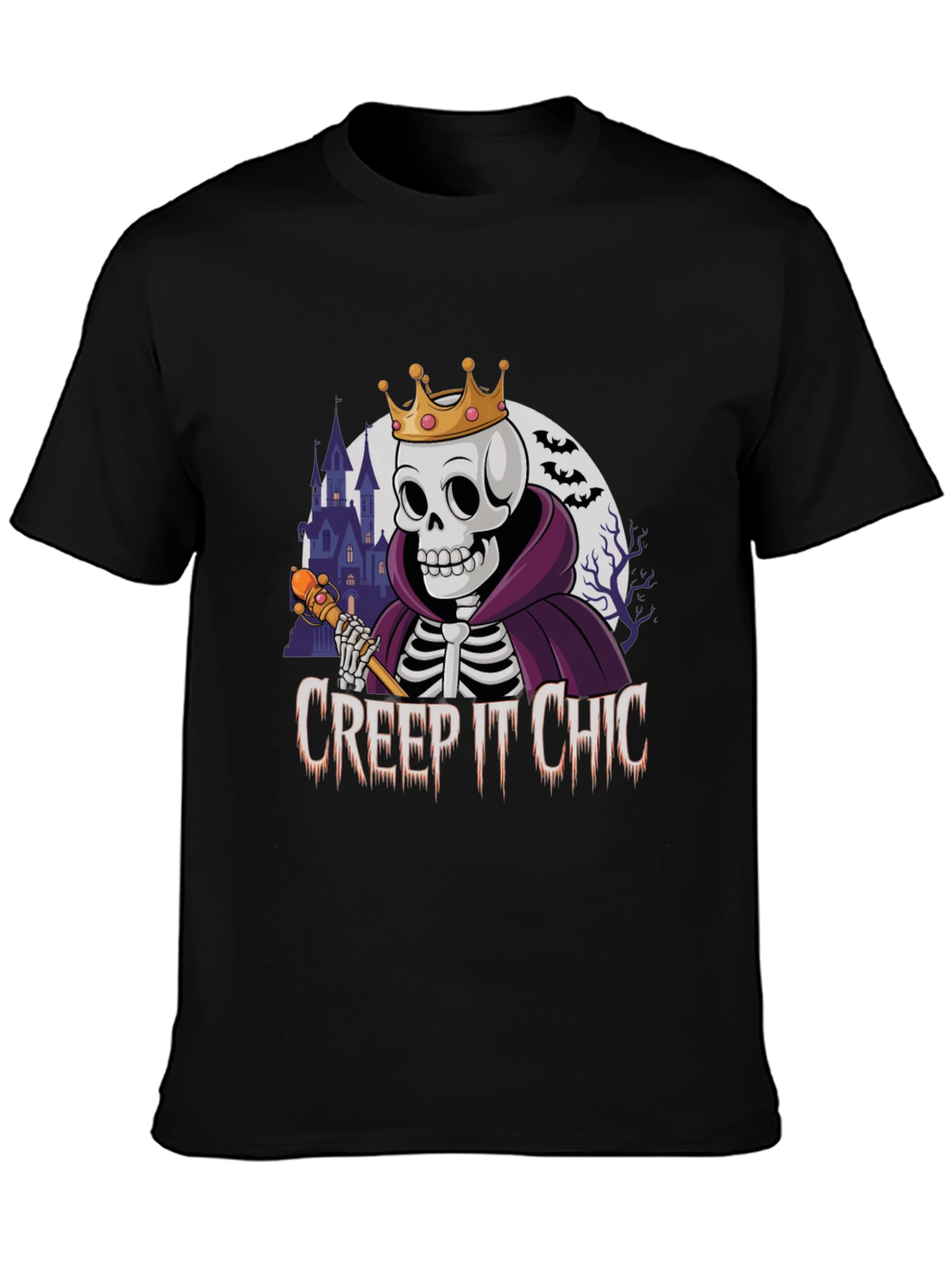 Creep It Chic Skeleton King Halloween T-Shirt