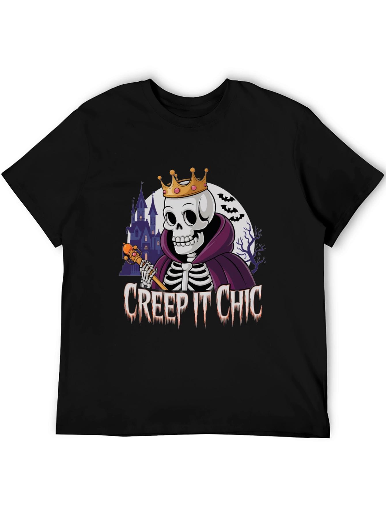 Creep It Chic Skeleton King Halloween T-Shirt