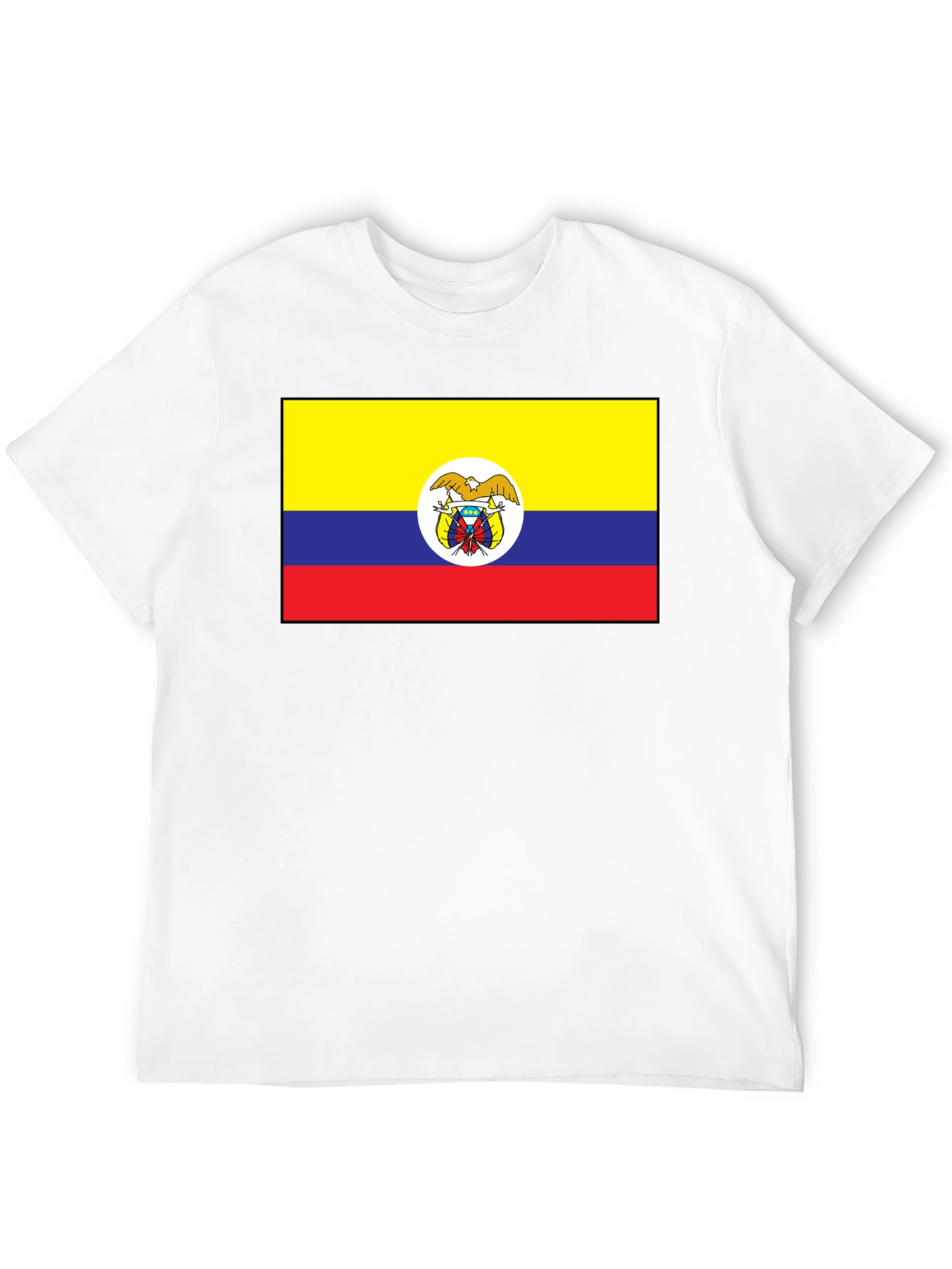 Colombia Flag T-Shirt - Black Crew Neck Tee