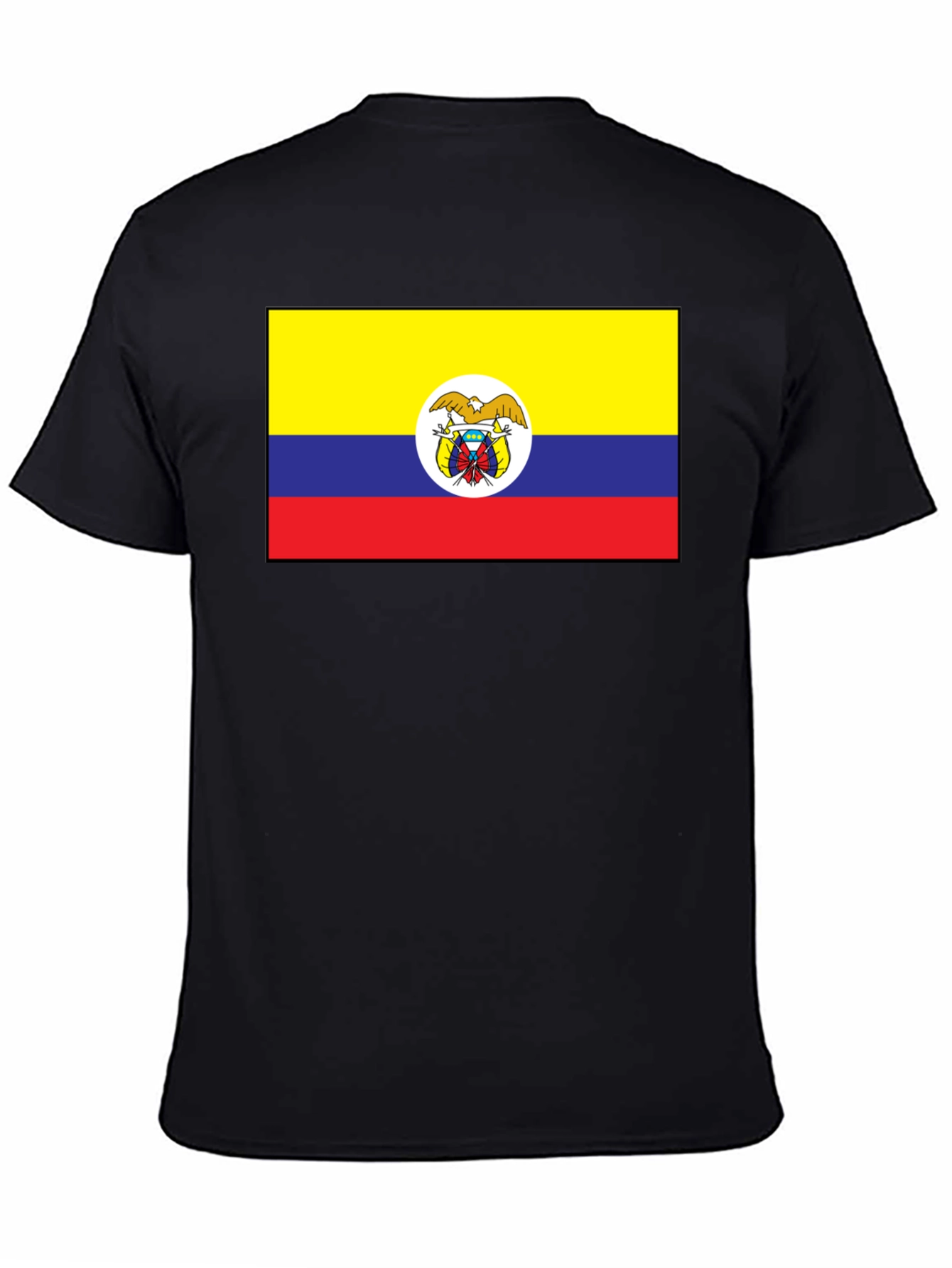 Colombia Flag T-Shirt - Black Crew Neck Tee