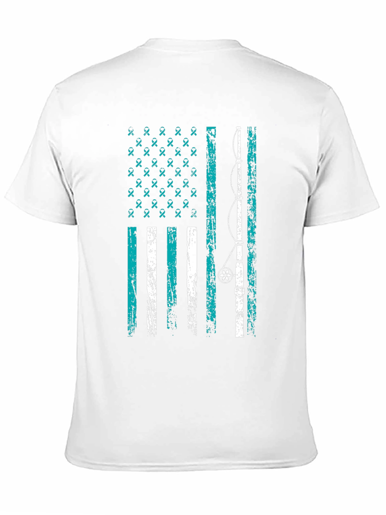 Fishing Rod American Flag Graphic Tee