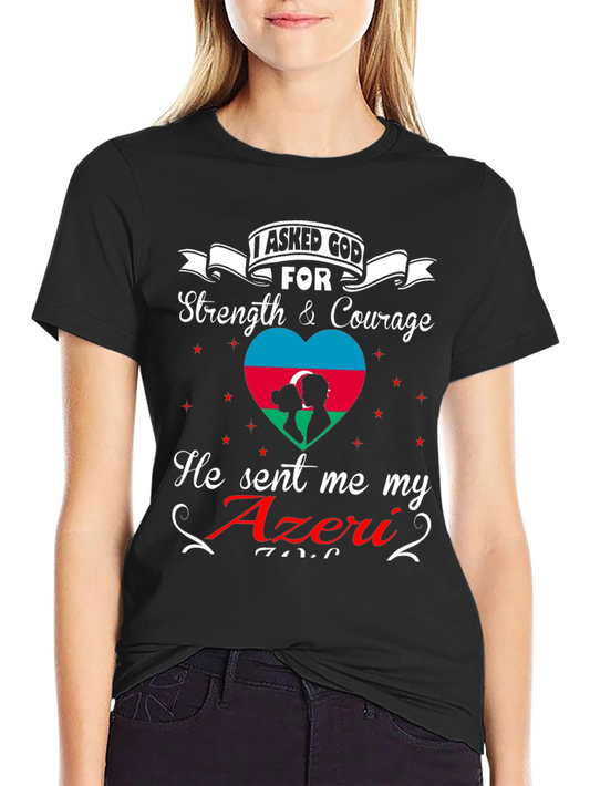 Azeri Pride Graphic T-Shirt - Strength & Courage