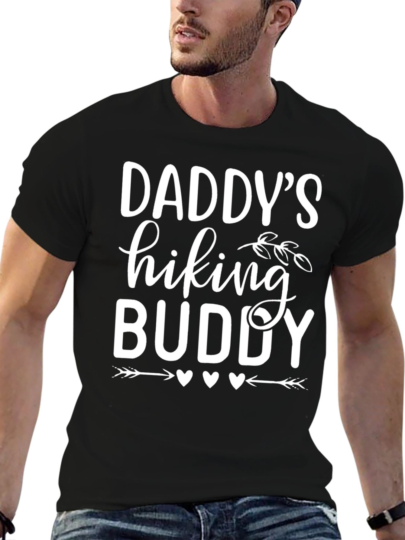 Daddys Hiking Buddy Black Cotton Tee