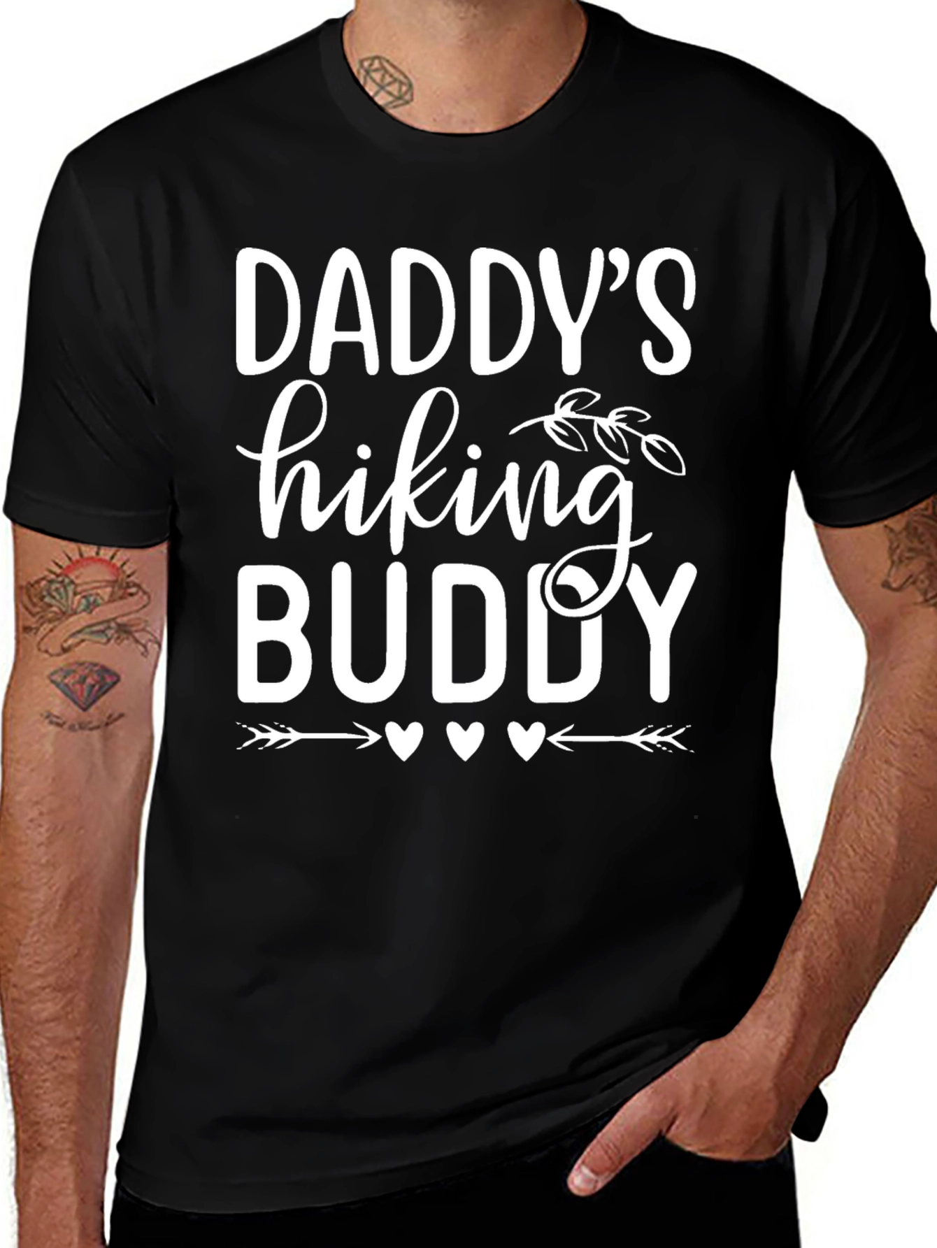 Daddys Hiking Buddy Black Cotton Tee