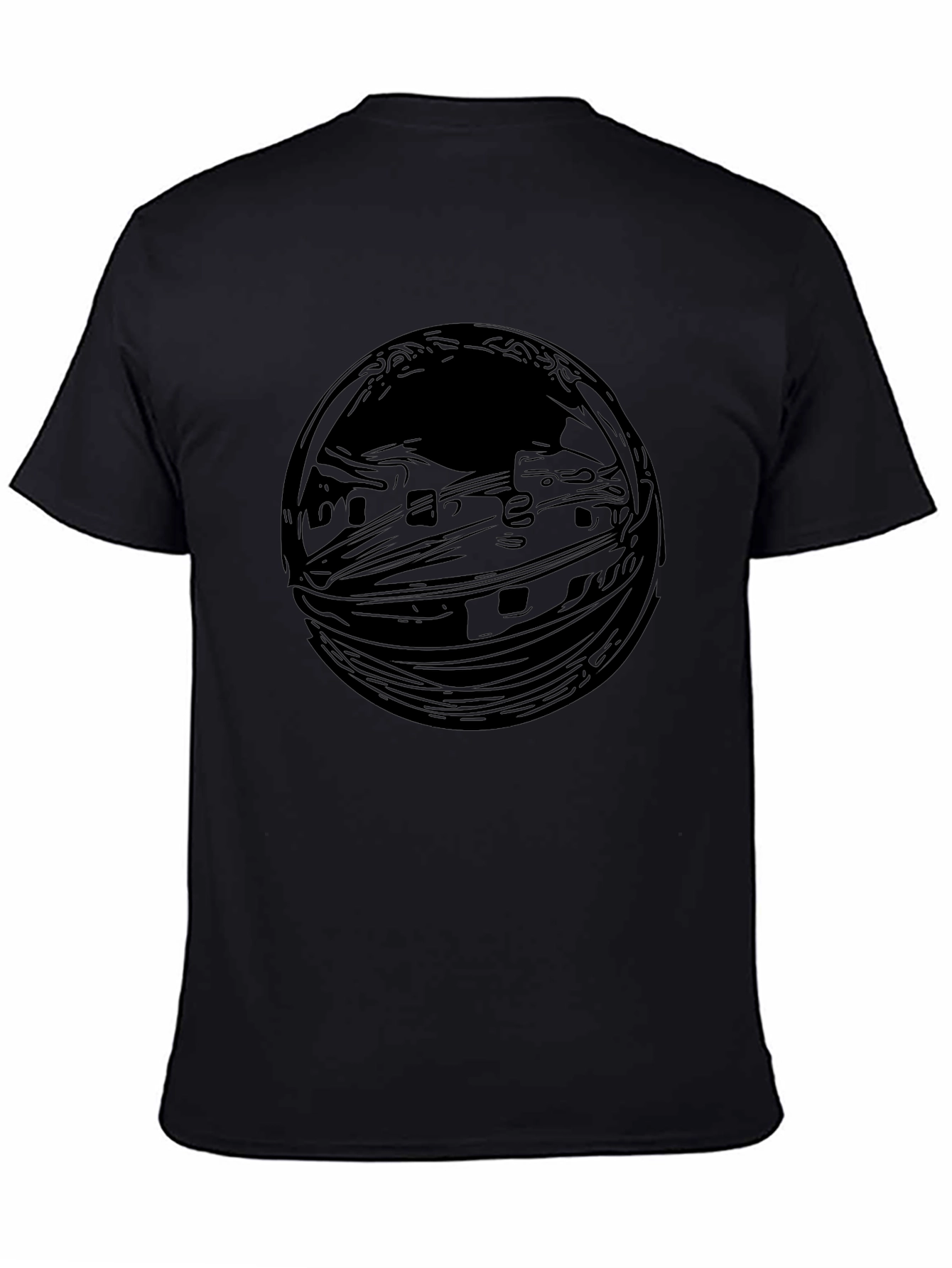 Abstract Black Graphic Tee - Mens Casual Comfort