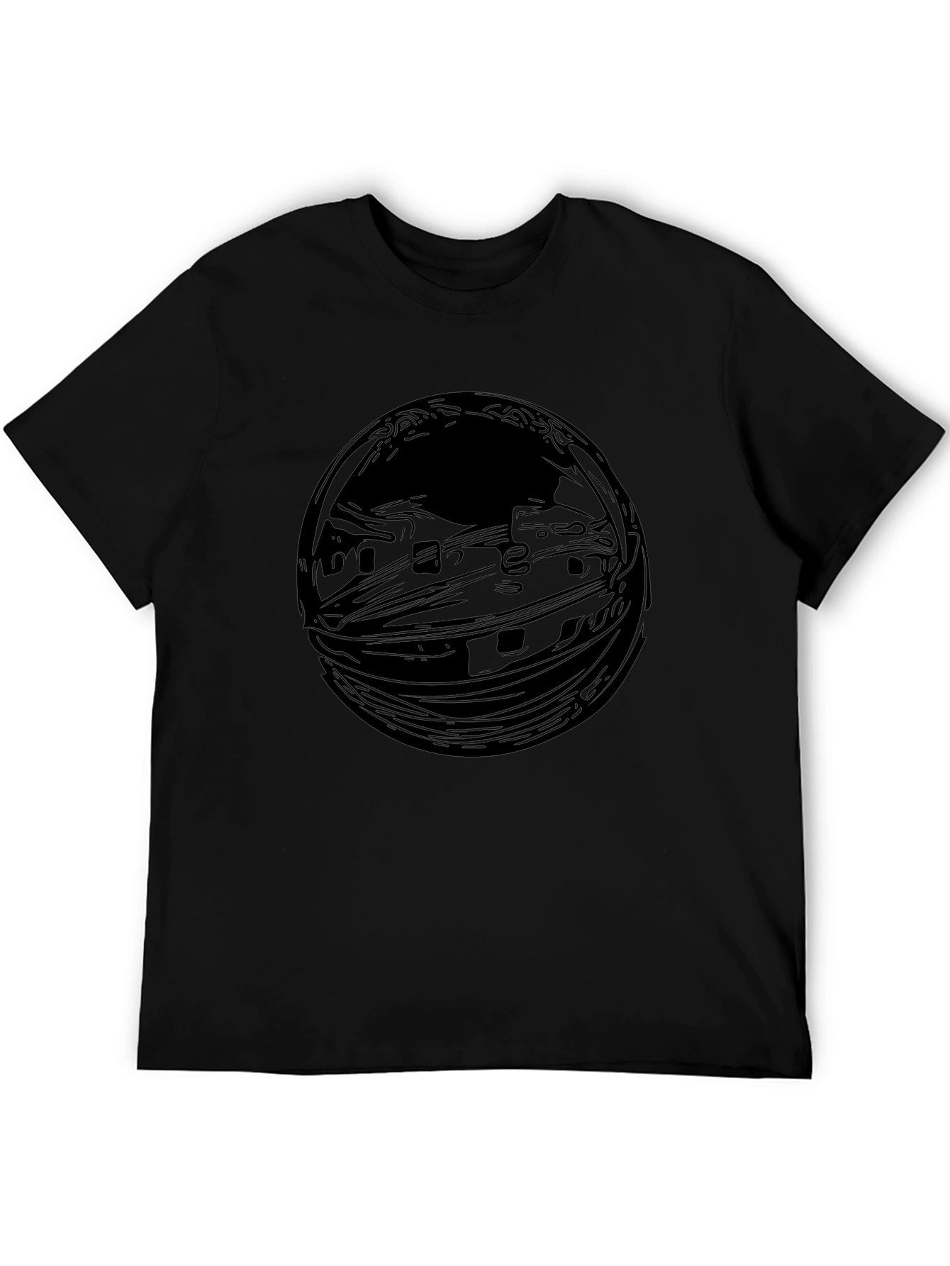 Abstract Black Graphic Tee - Mens Casual Comfort