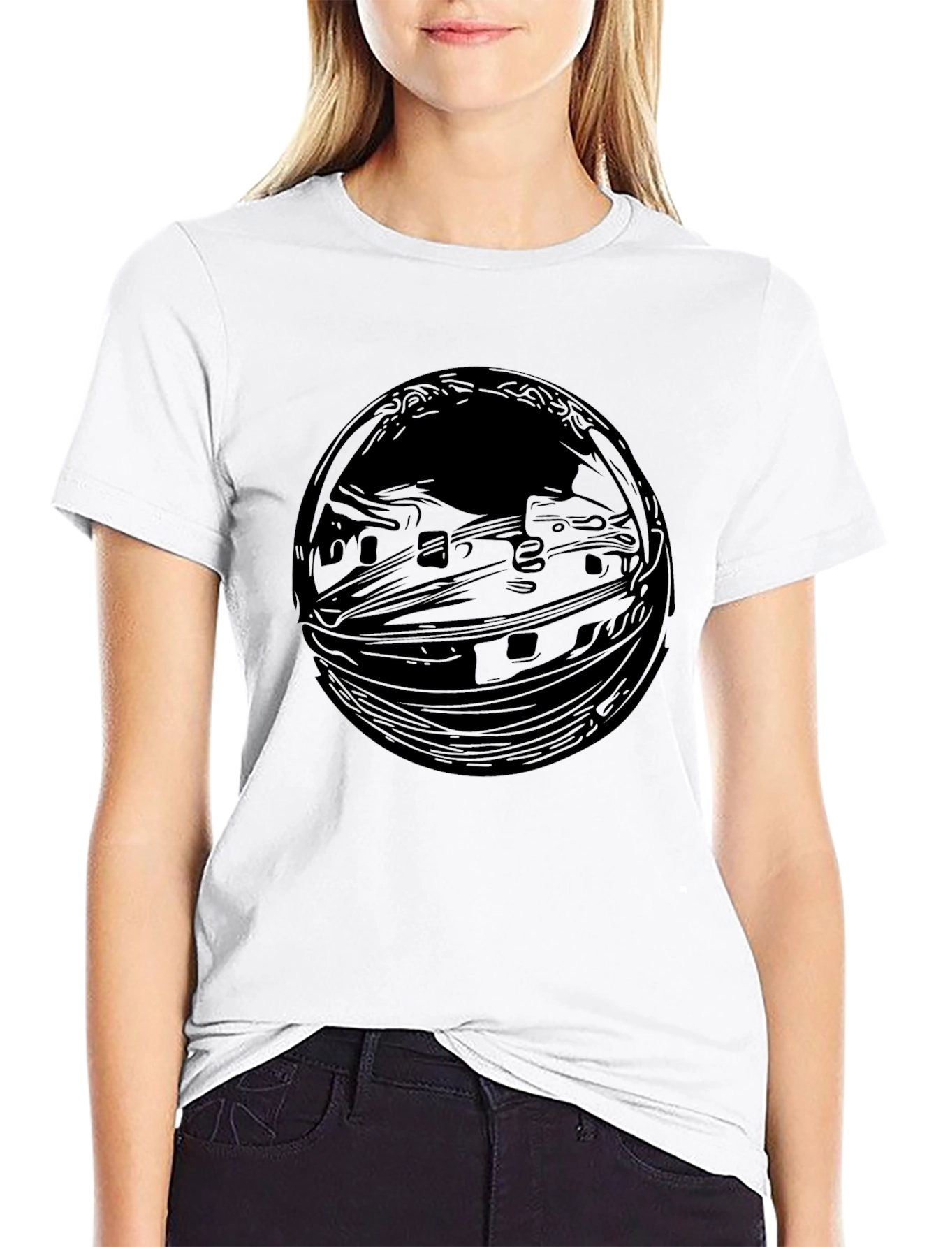 Abstract Black Graphic Tee - Mens Casual Comfort