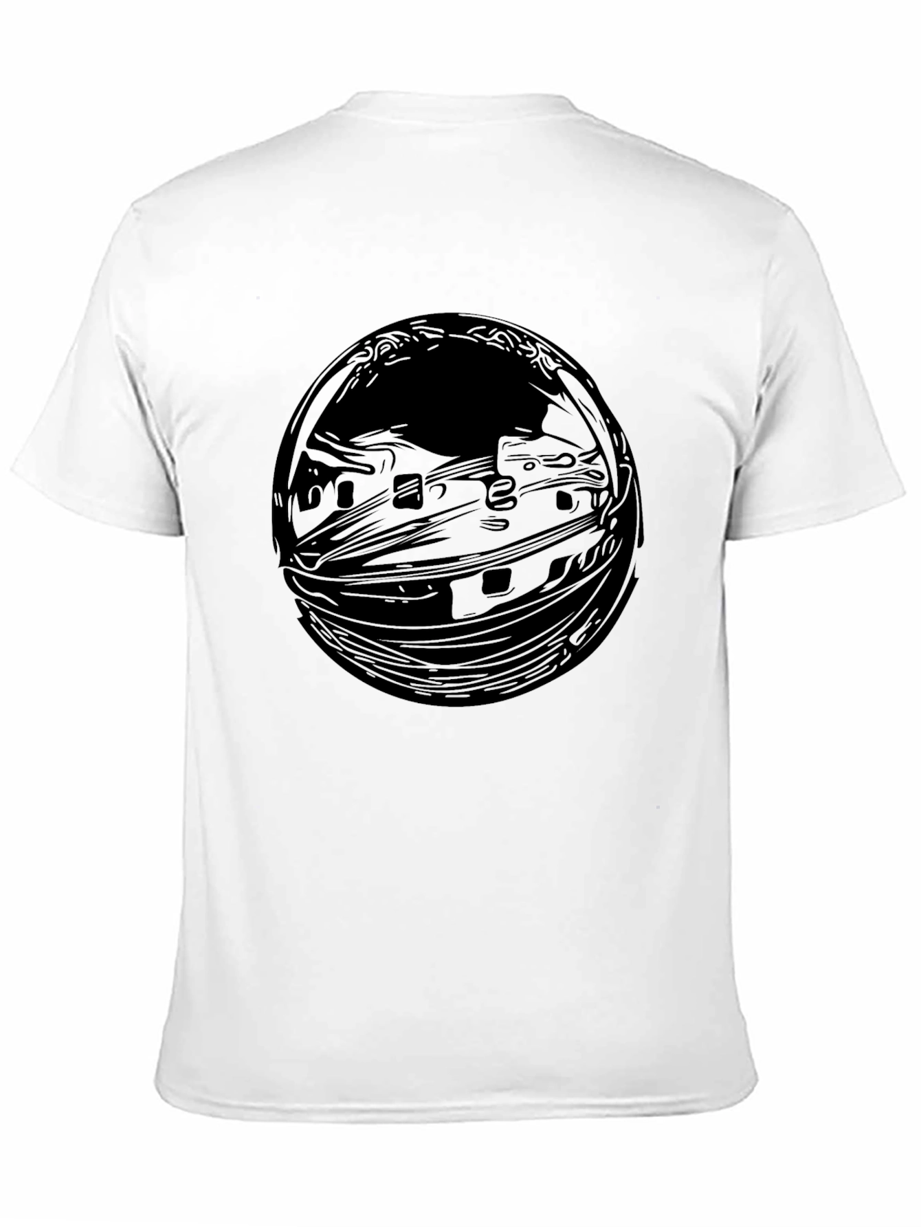 Abstract Black Graphic Tee - Mens Casual Comfort