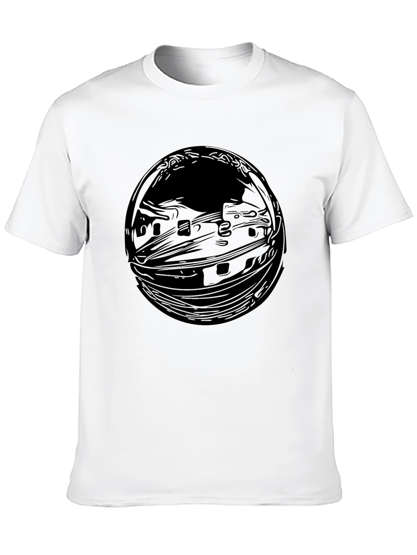 Abstract Black Graphic Tee - Mens Casual Comfort