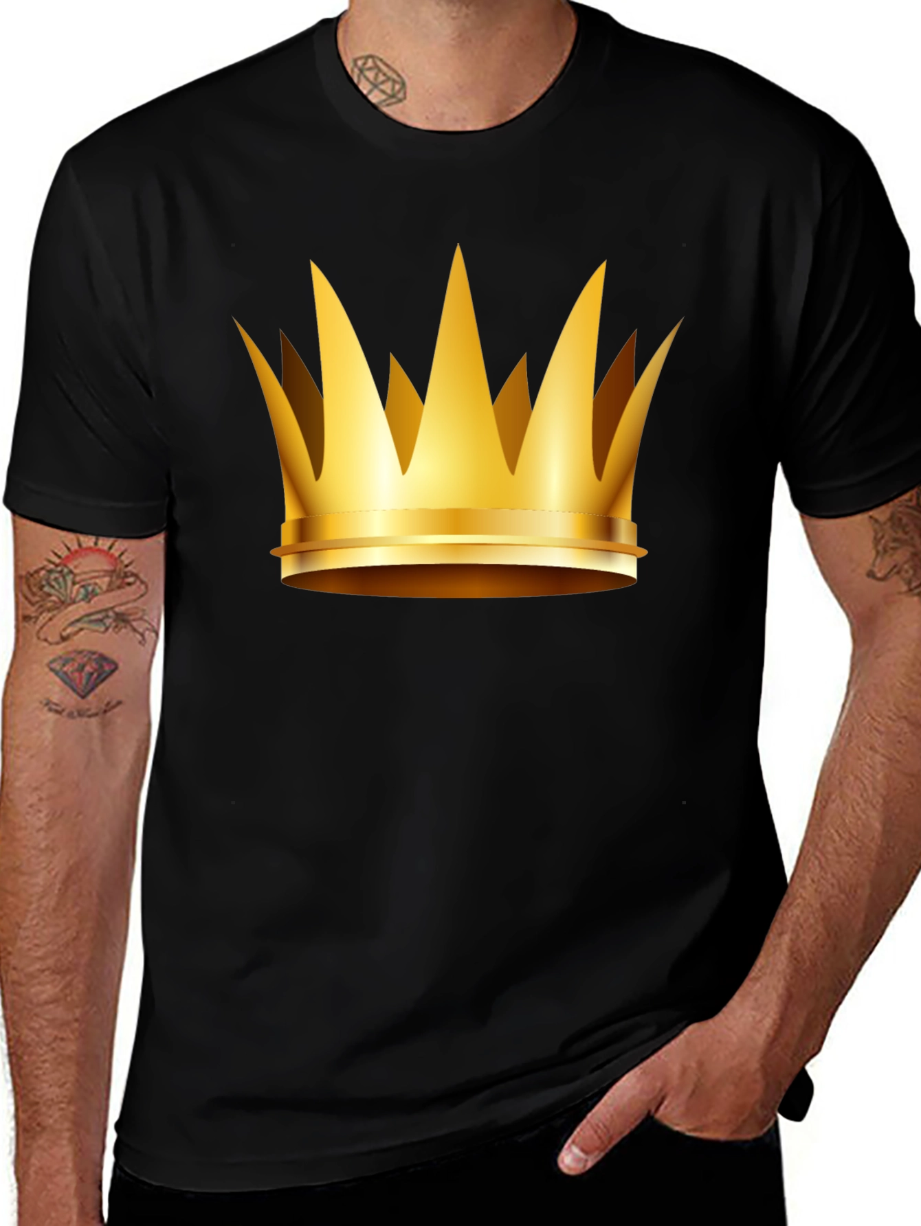Gold Crown Graphic T-Shirt - Kingly Style