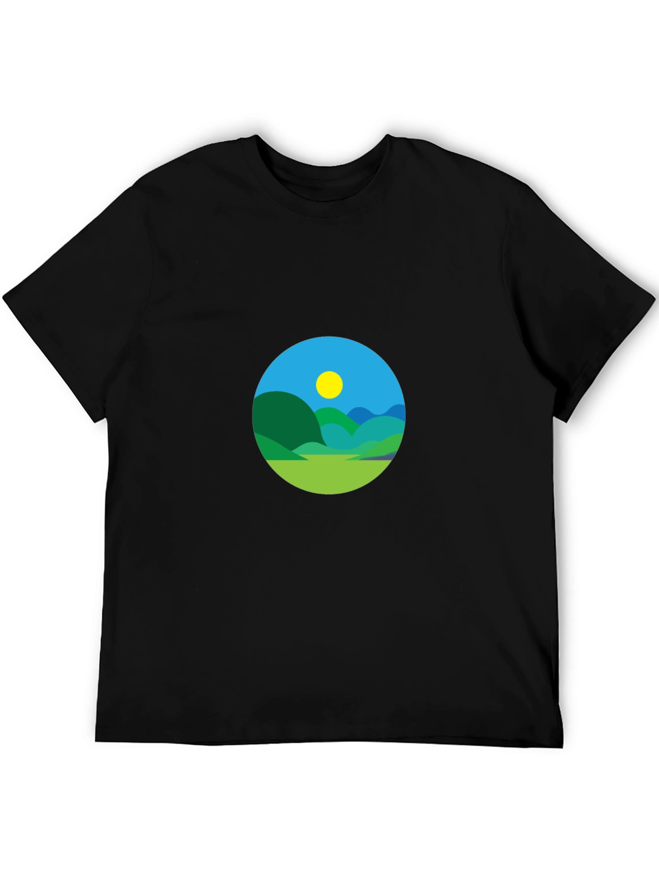 Scenic Landscape Graphic Tee - Black