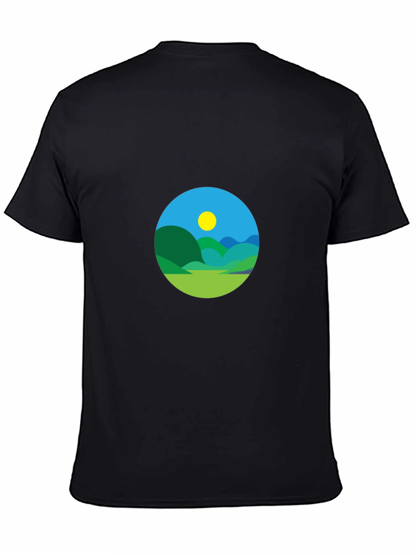 Scenic Landscape Graphic Tee - Black