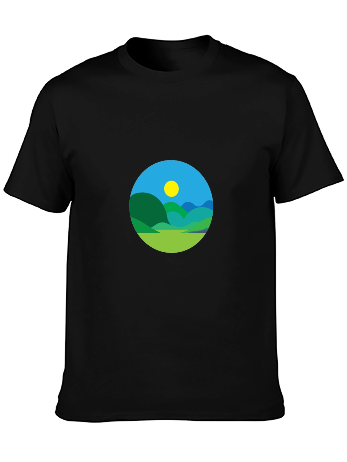 Scenic Landscape Graphic Tee - Black