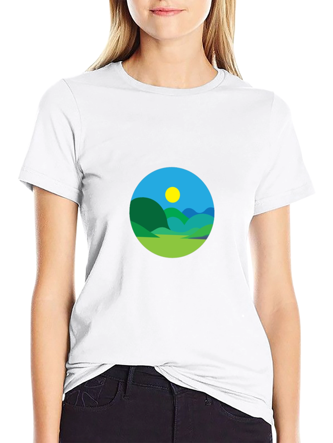 Scenic Landscape Graphic Tee - Black