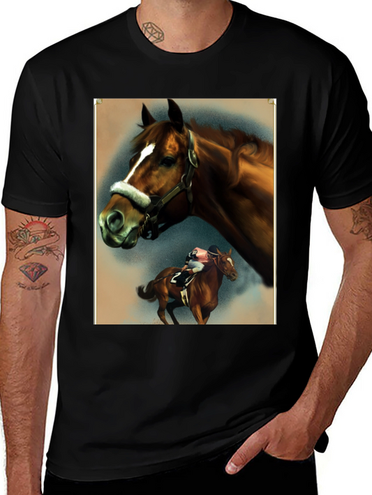 Horse Racing Graphic Tee - Equestrian Style Shirt