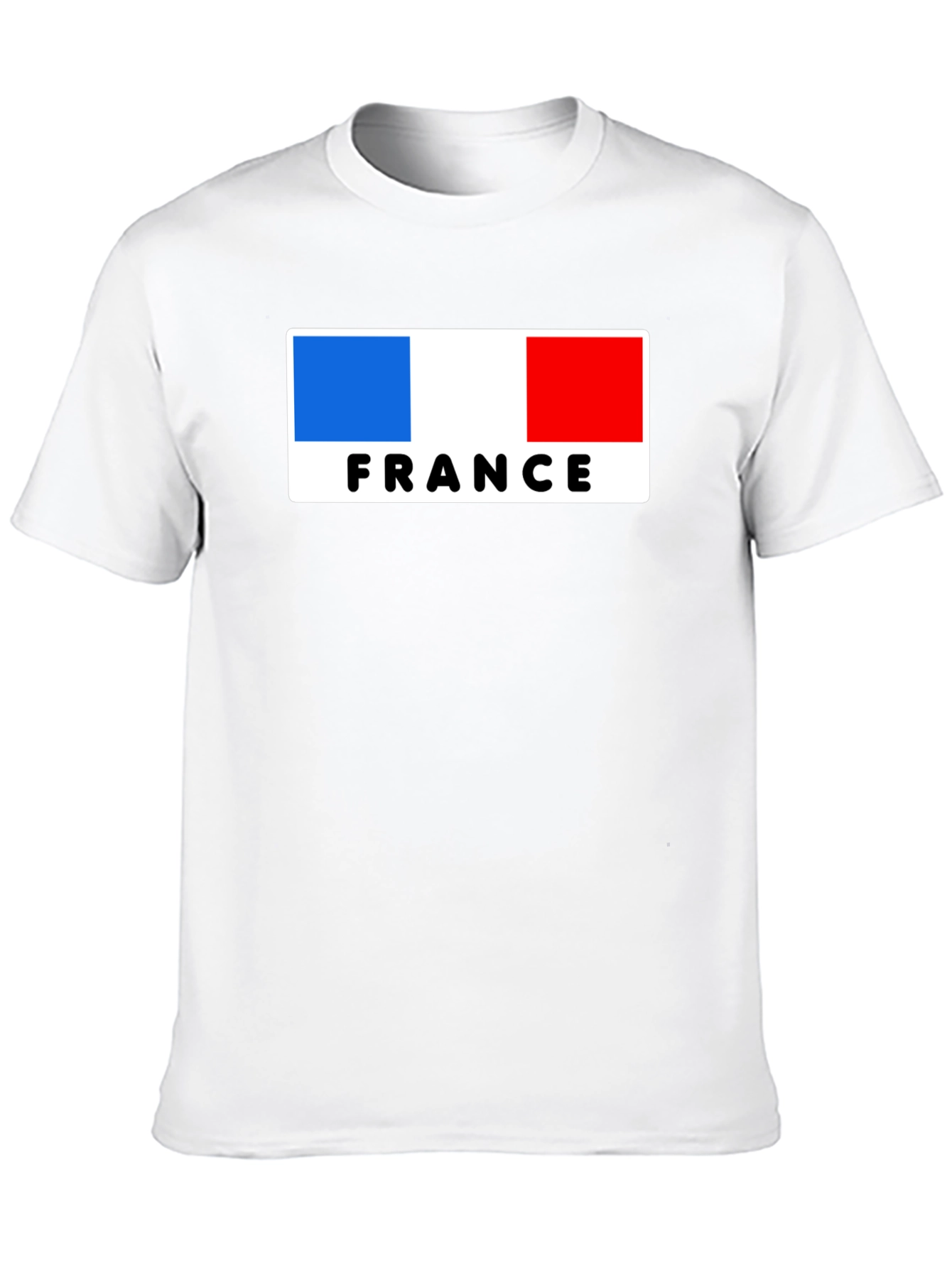 France Flag Graphic Tee - Black Cotton T-Shirt