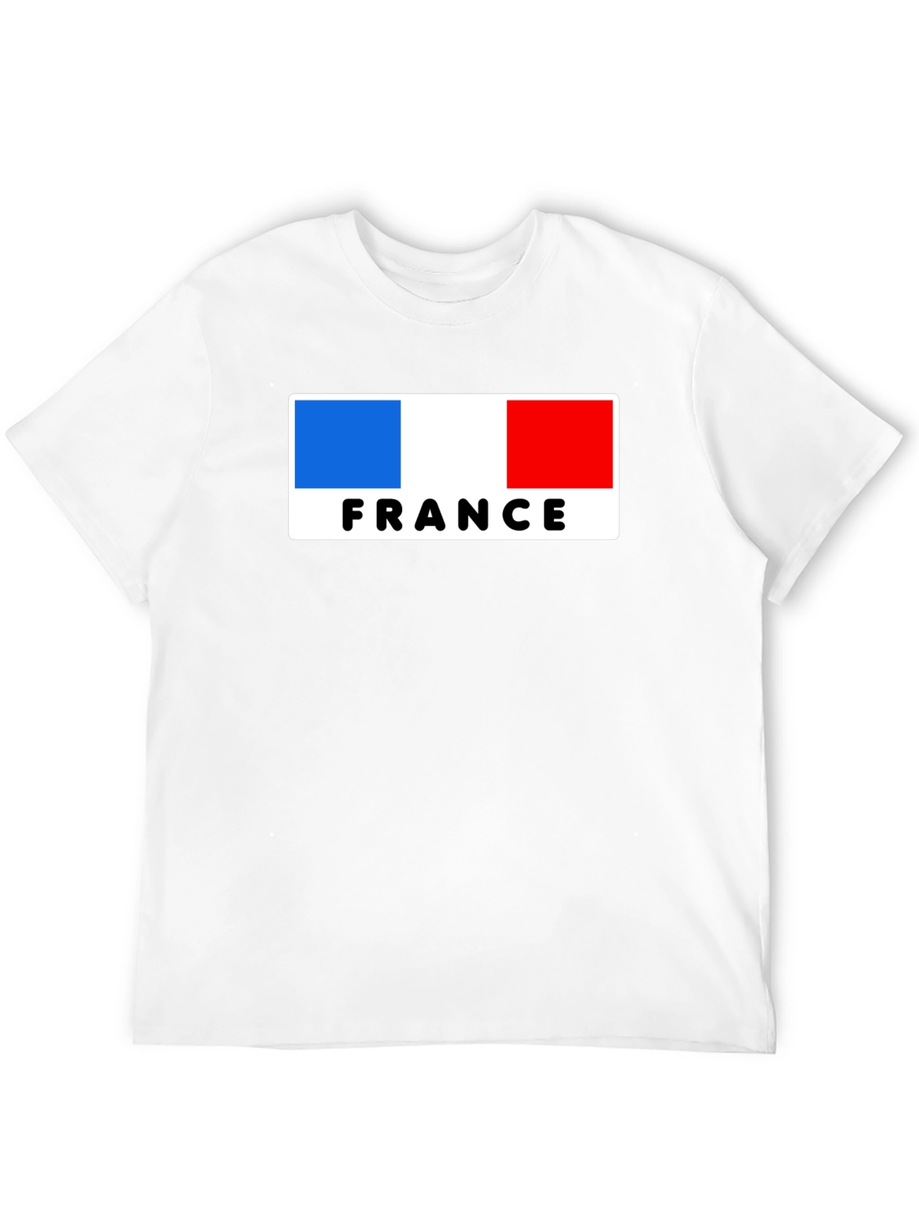 France Flag Graphic Tee - Black Cotton T-Shirt