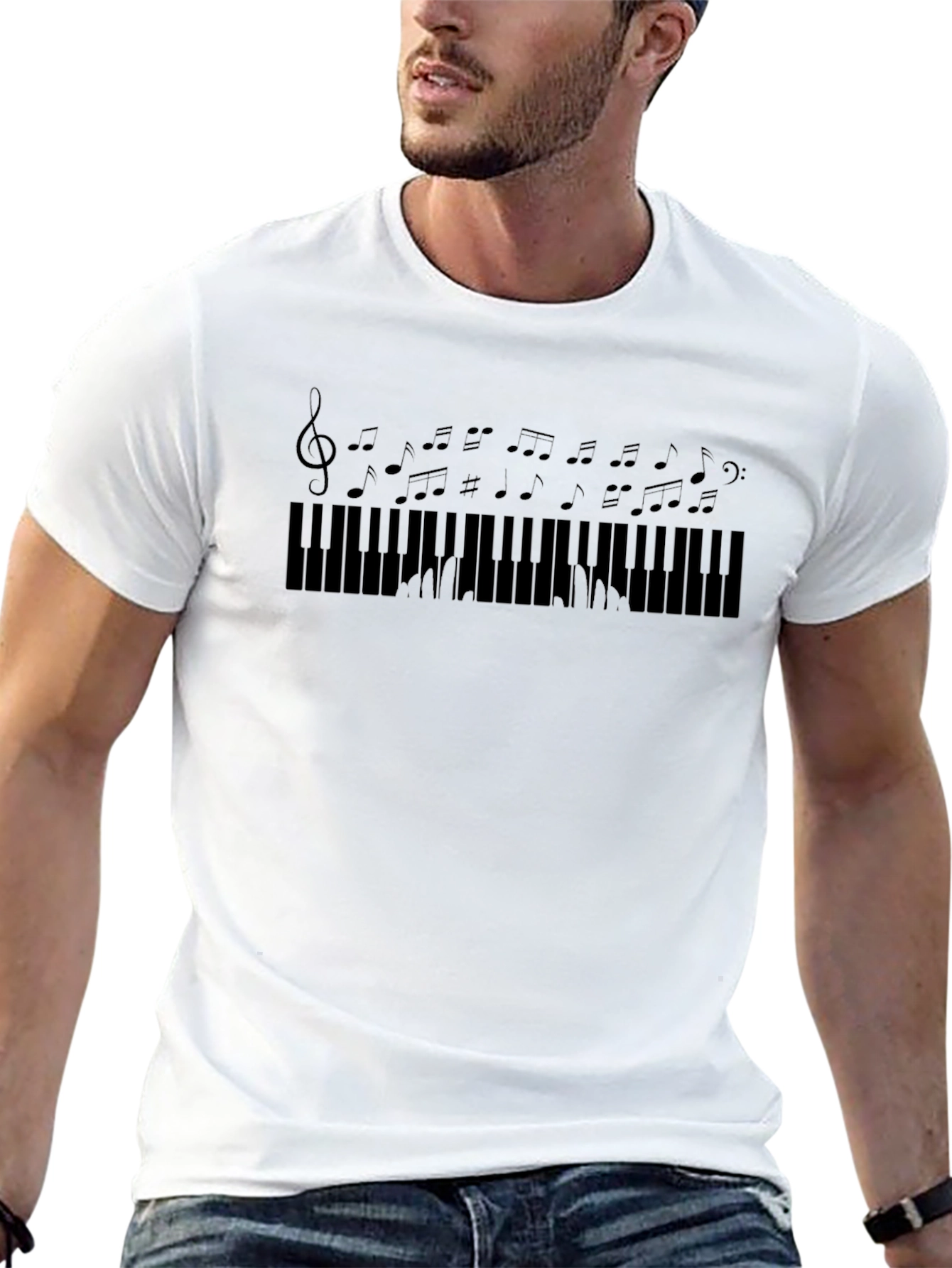 Piano Keys & Notes Graphic Tee