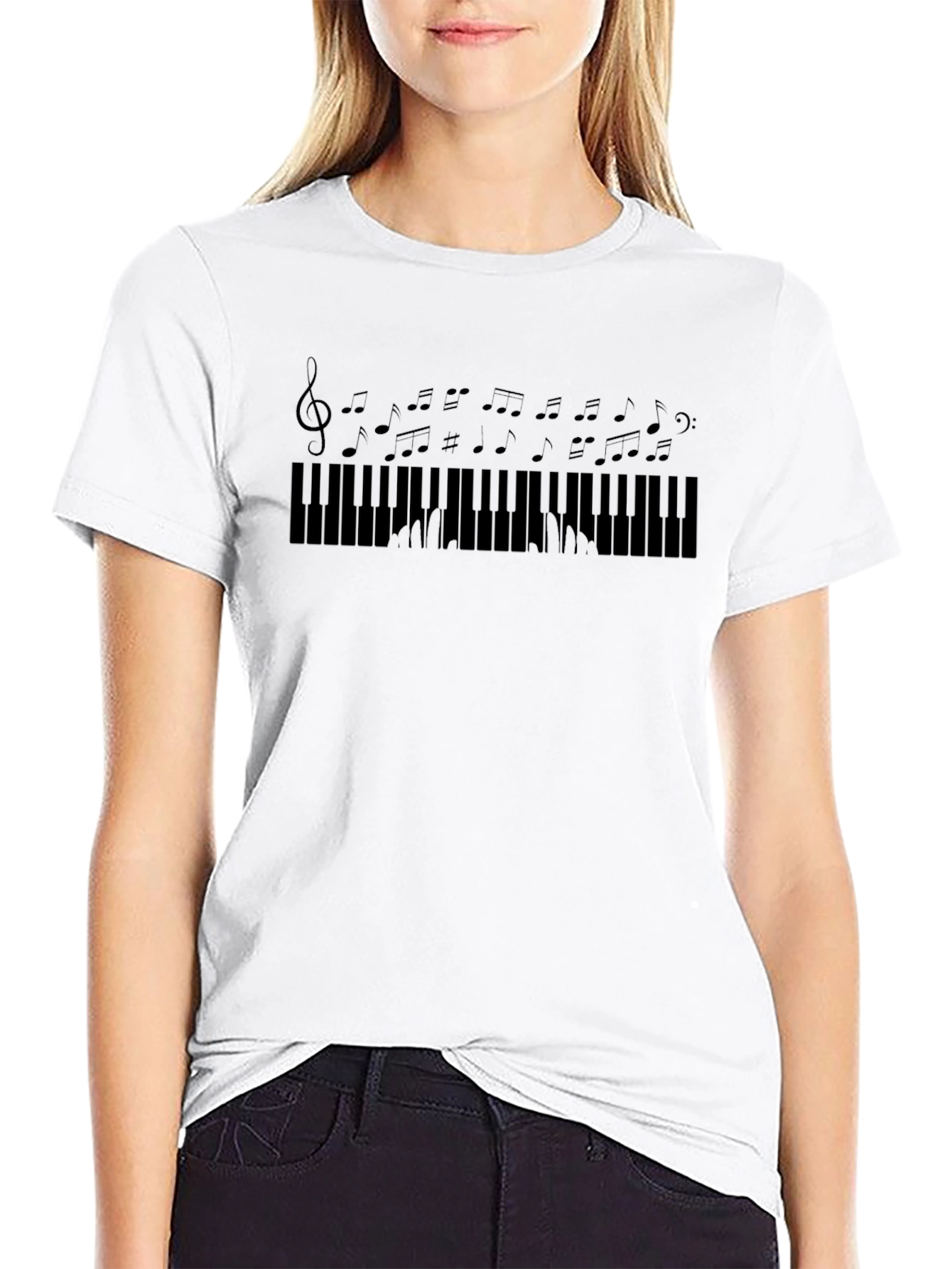 Piano Keys & Notes Graphic Tee